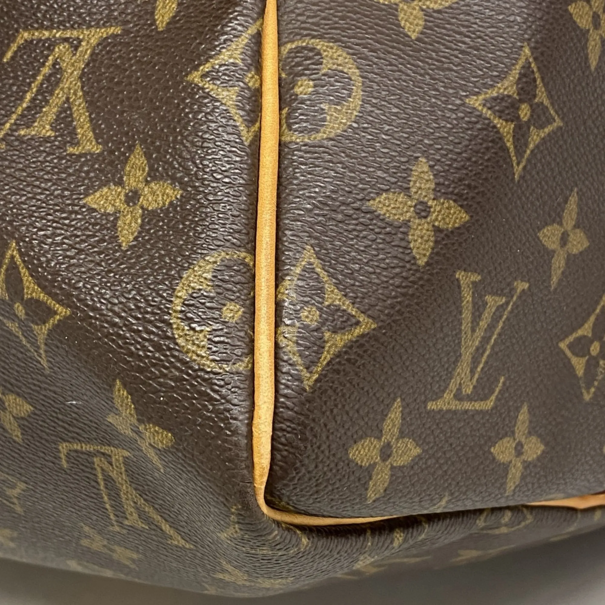 LOUIS VUITTON Brown Monogram Keepall Bandouliere 55 Boston Bag