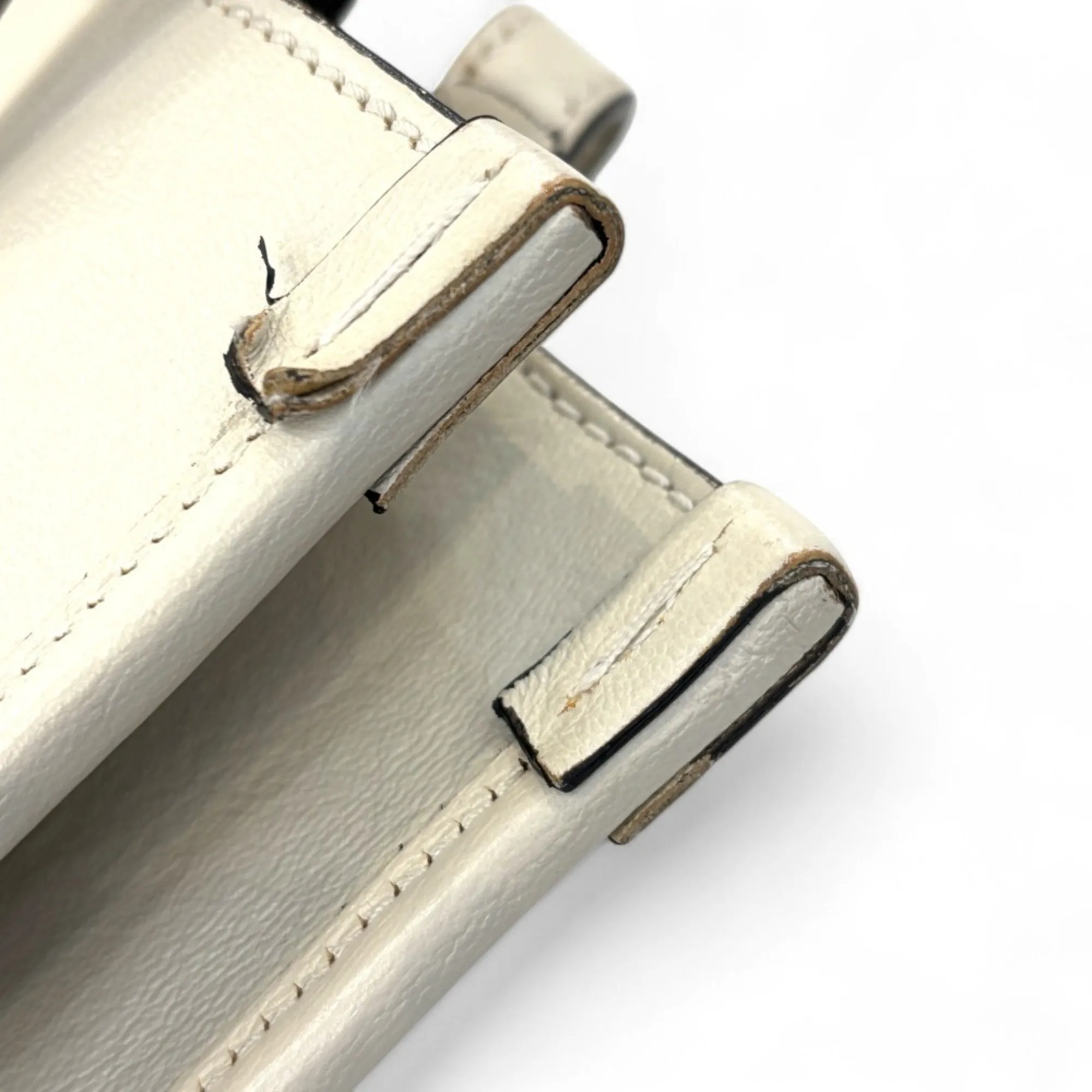 GUCCI White Leather Horsebit Tote Bag