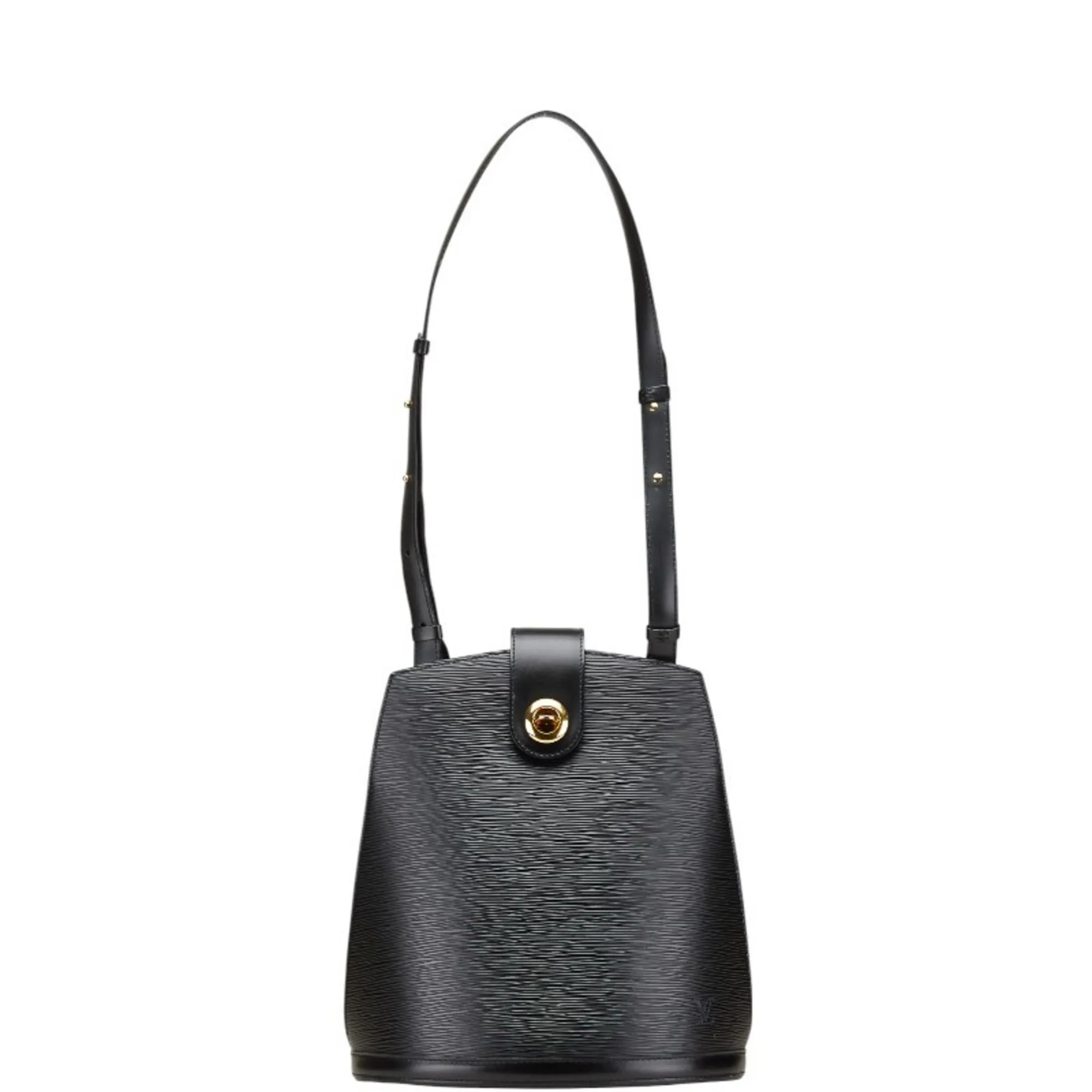 LOUIS VUITTON Black Leather Shoulder Bag