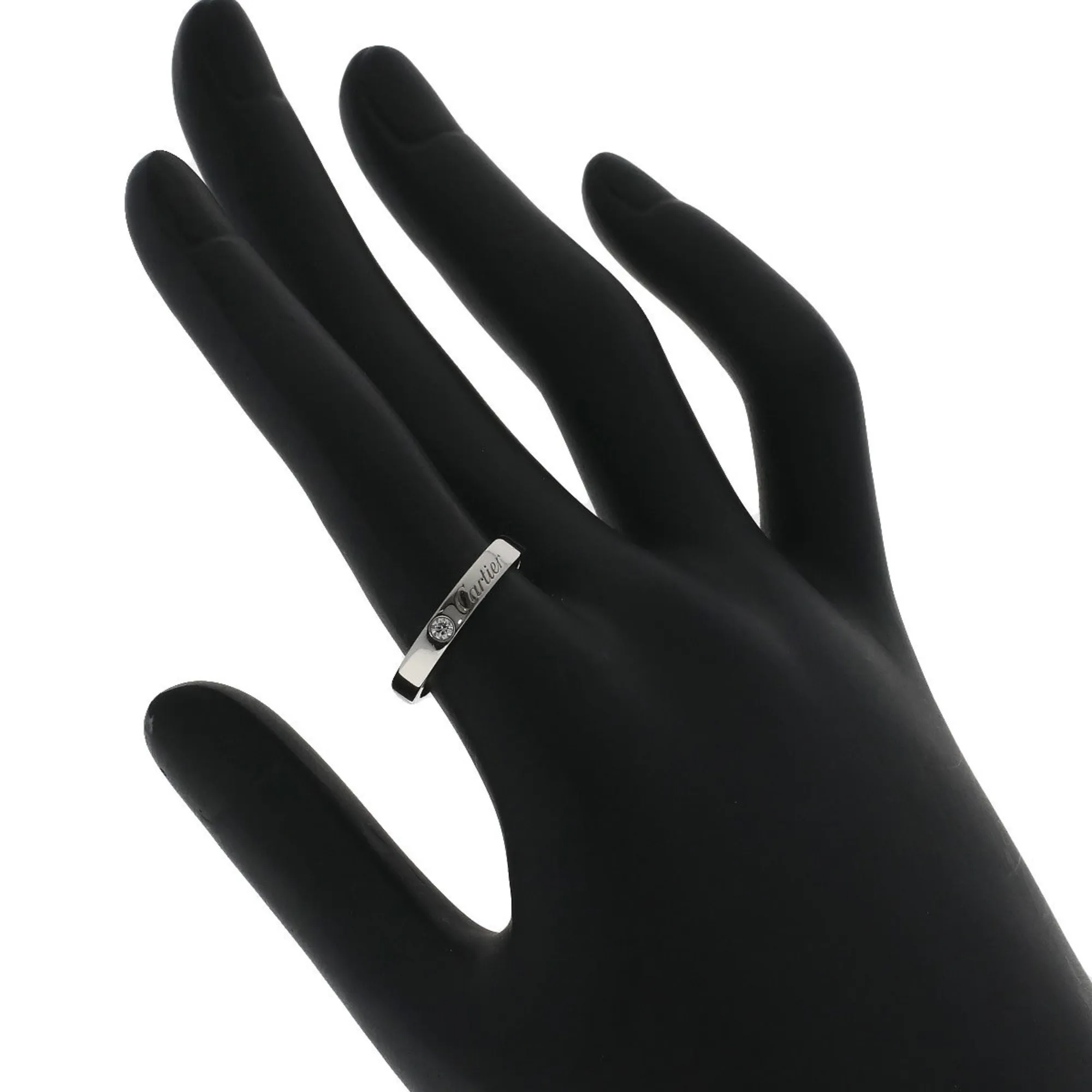 CARTIER Silver Diamond Ring #53