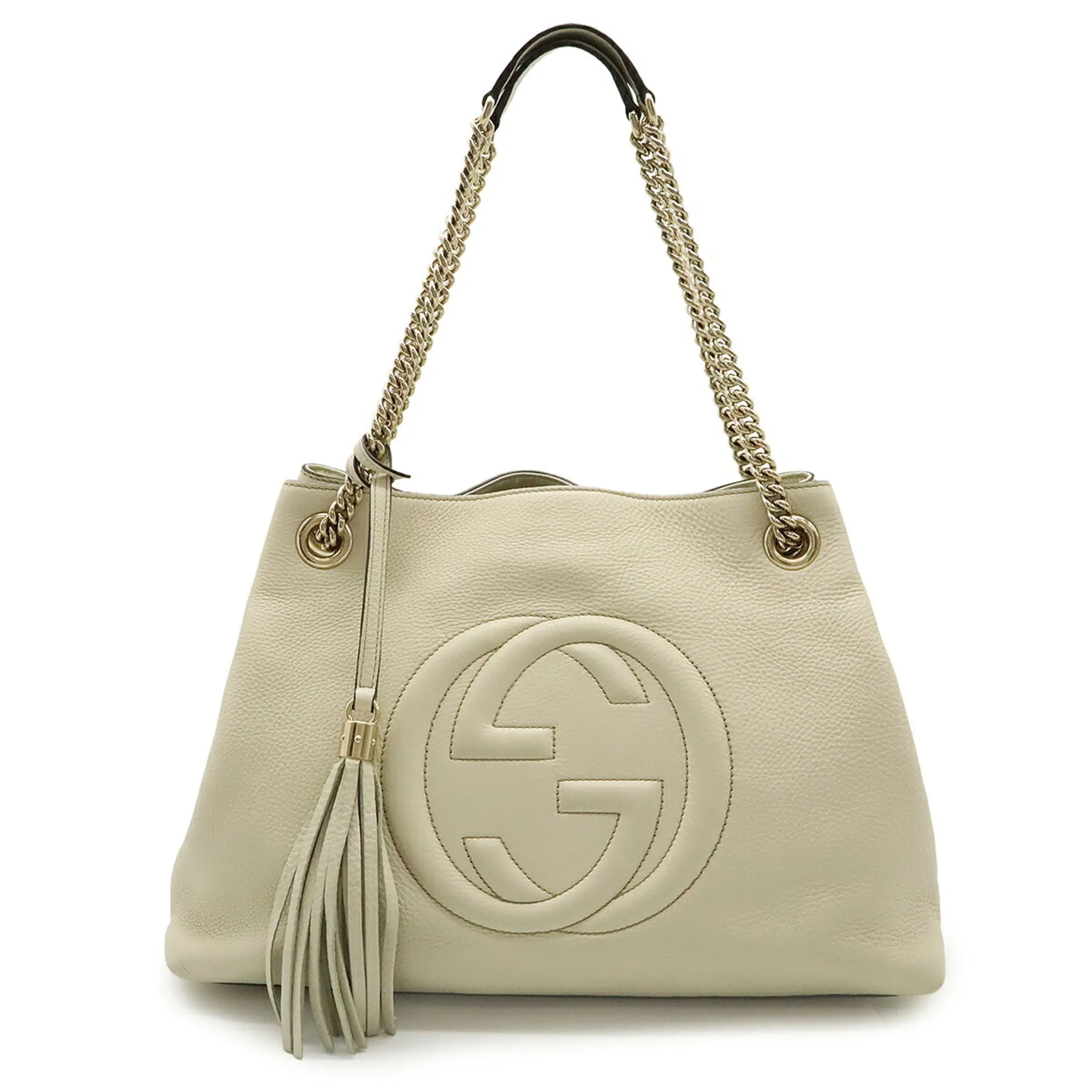 GUCCI White Leather Shoulder Bag