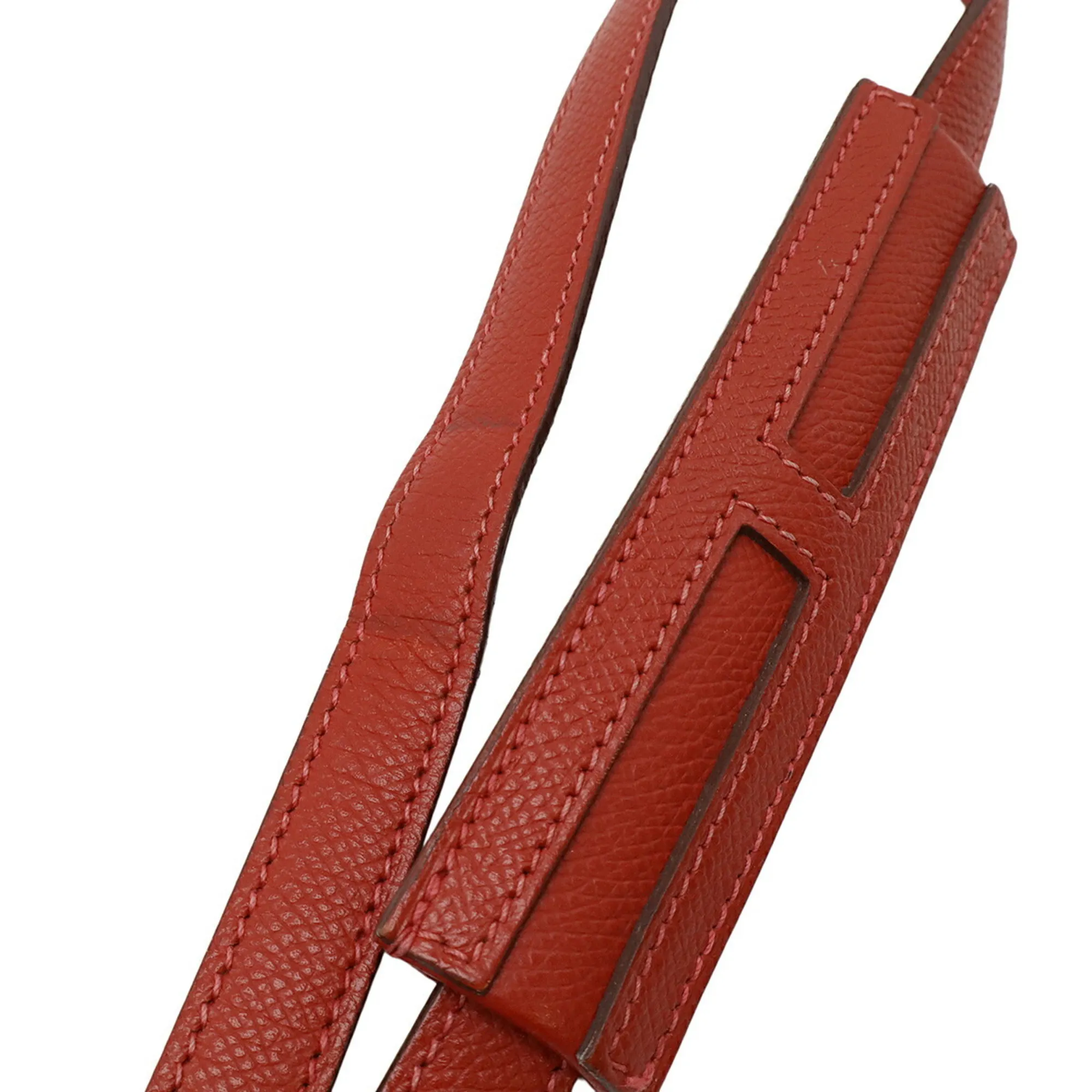 HERMES Red Leather Shoulder Bag