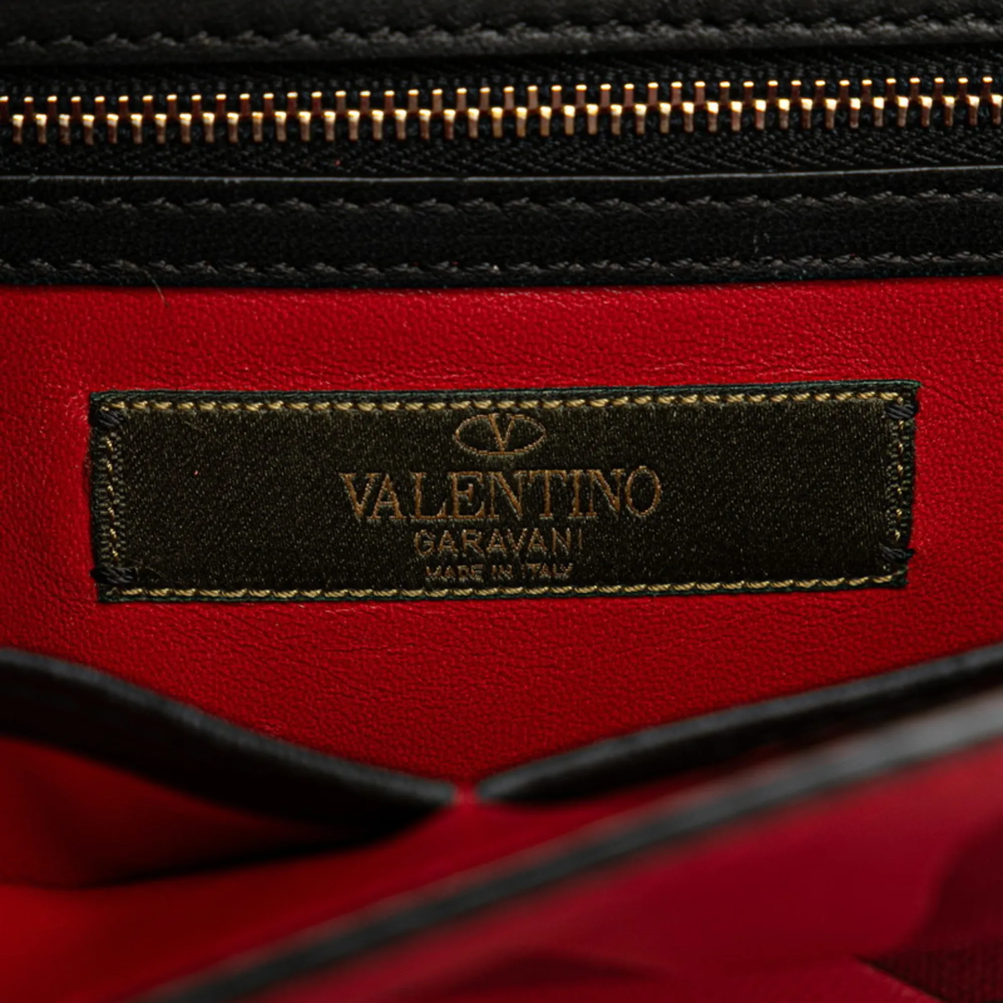 VALENTINO Black Leather Shoulder Bag