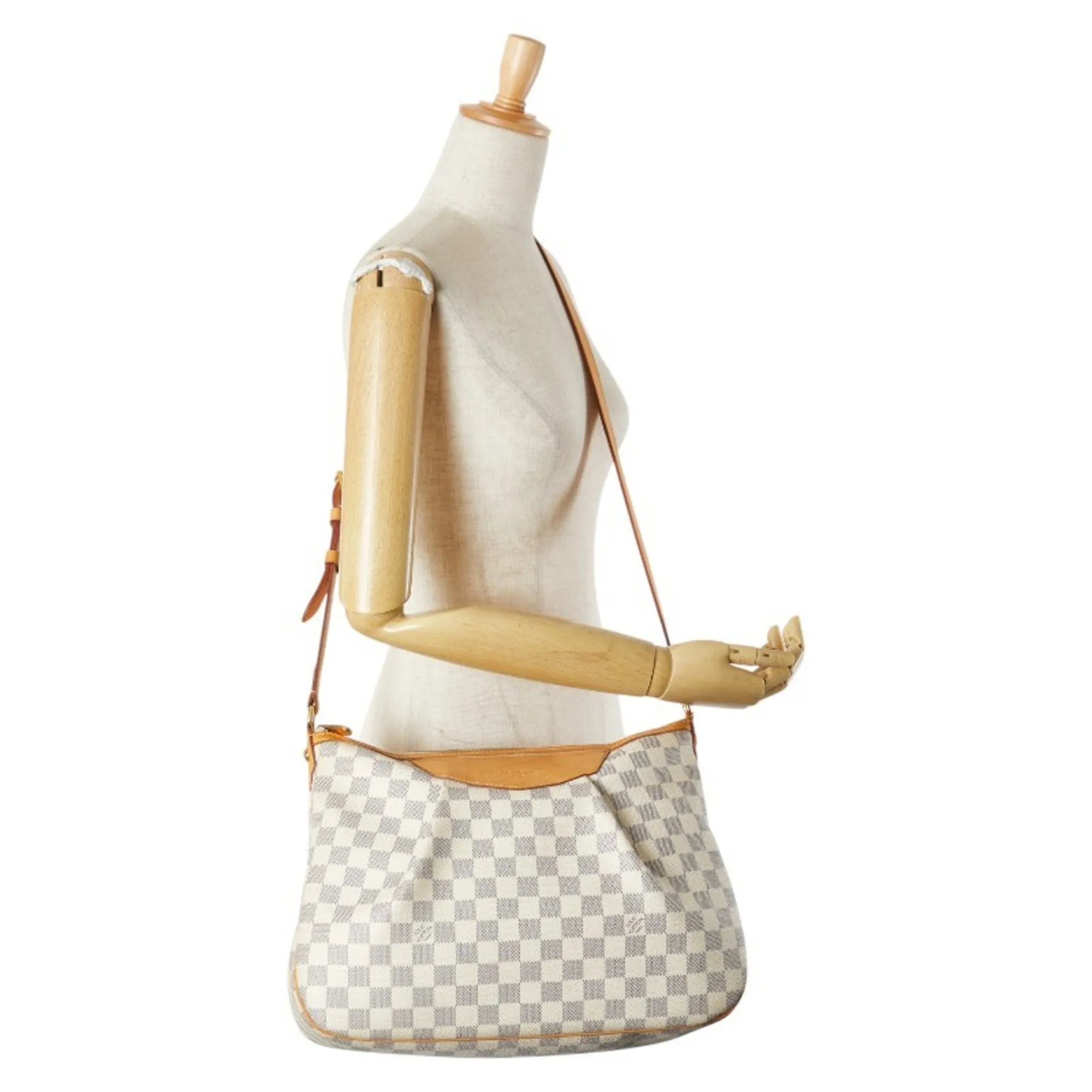 LOUIS VUITTON White Damier Leather Shoulder Bag