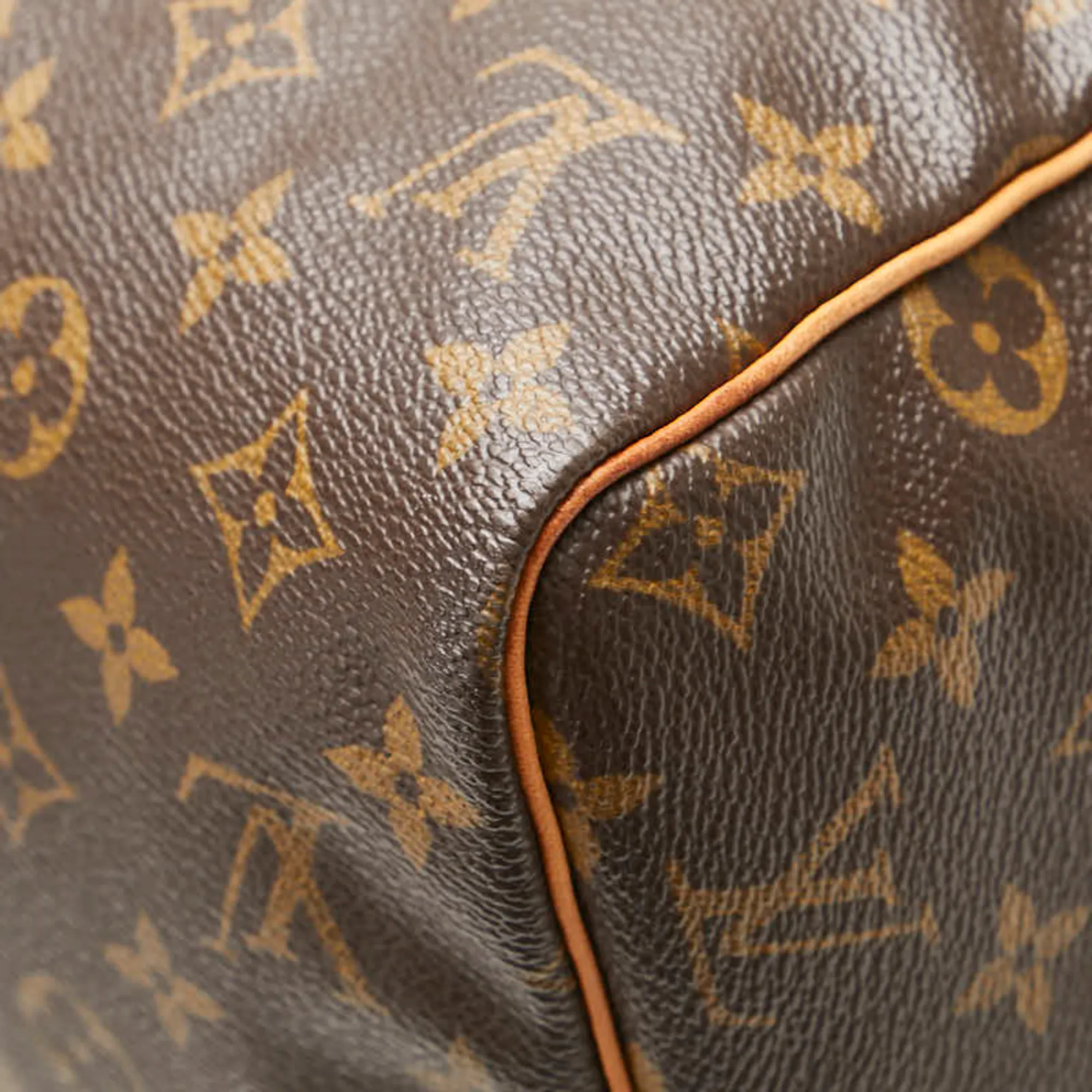 LOUIS VUITTON Brown Monogram Leather Speedy 30 Boston Bag