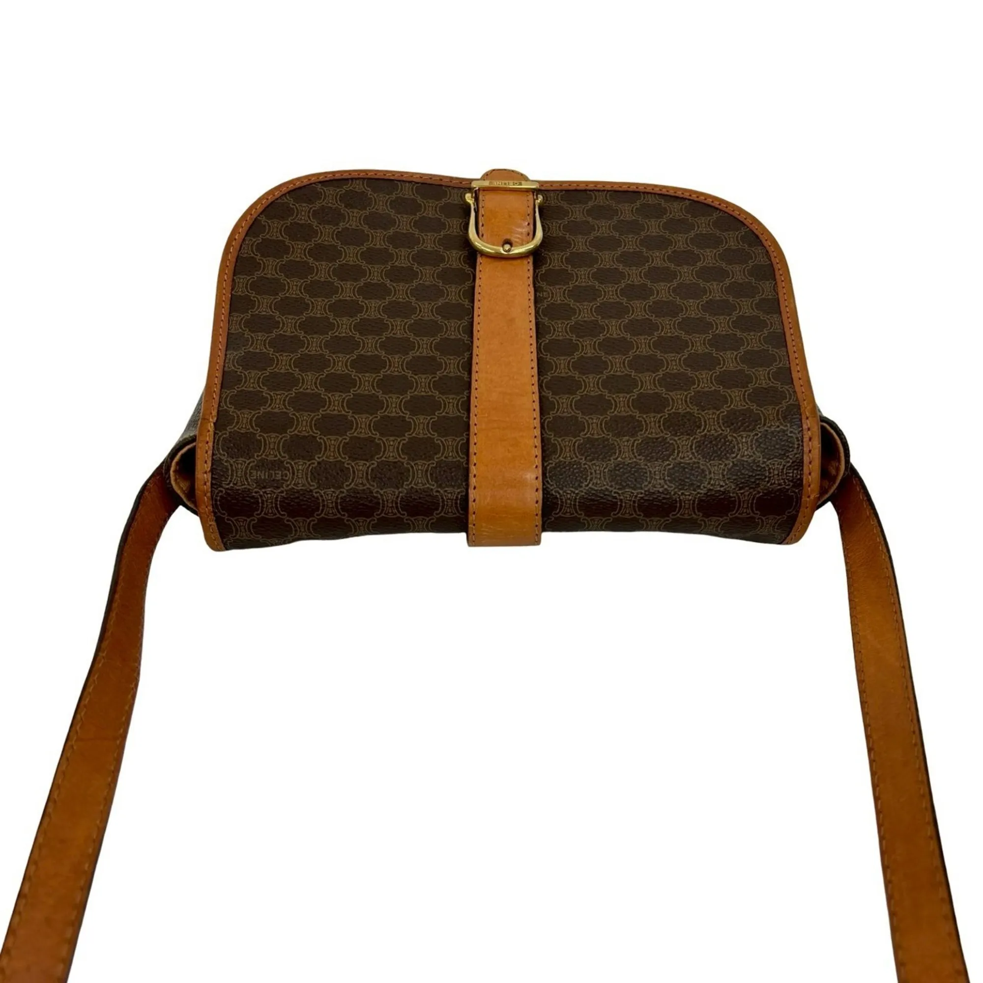 CELINE Brown Leather Shoulder Bag