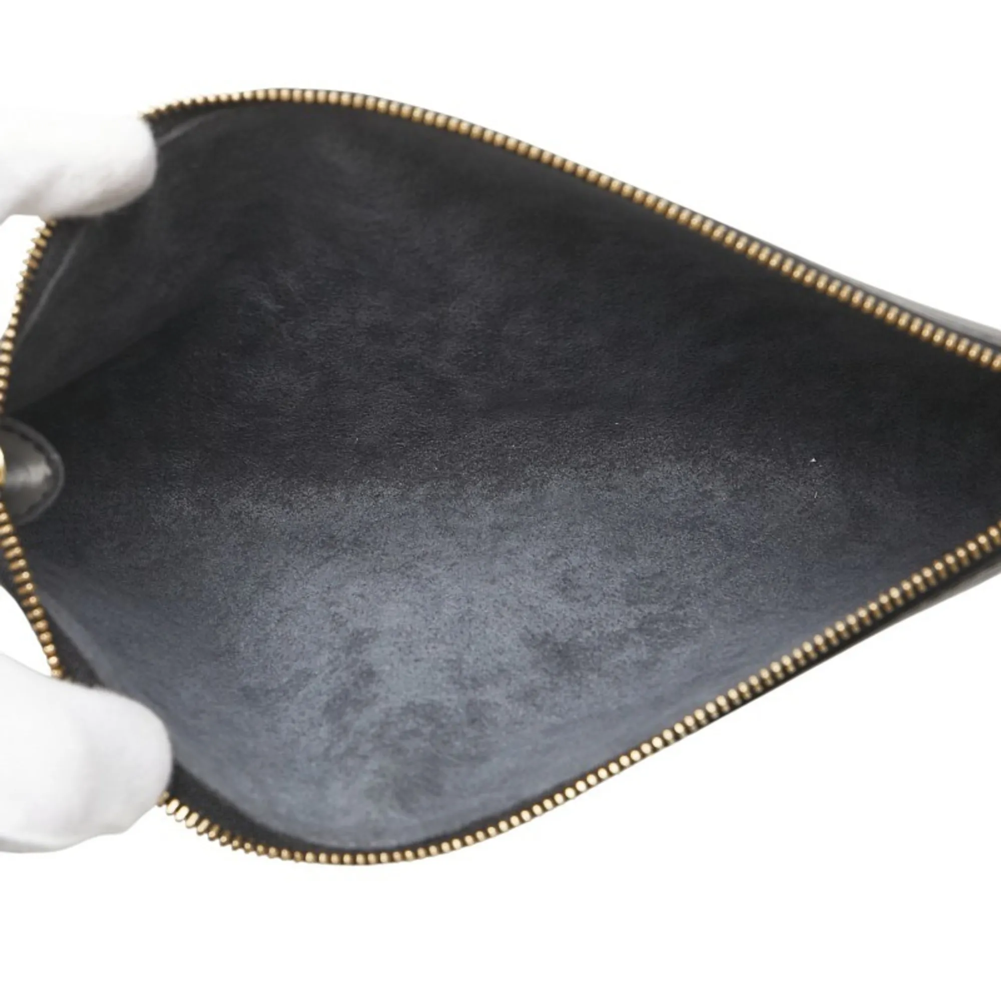 LOUIS VUITTON Black Leather Mini Bag