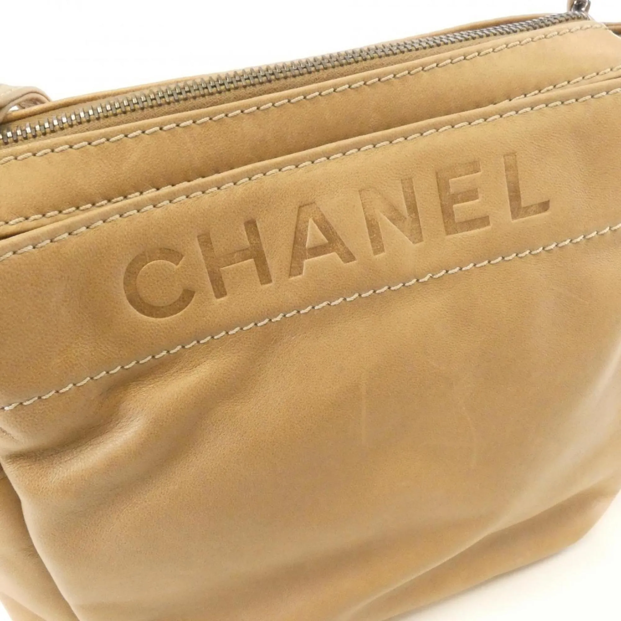 CHANEL Cream Shoulder Bag