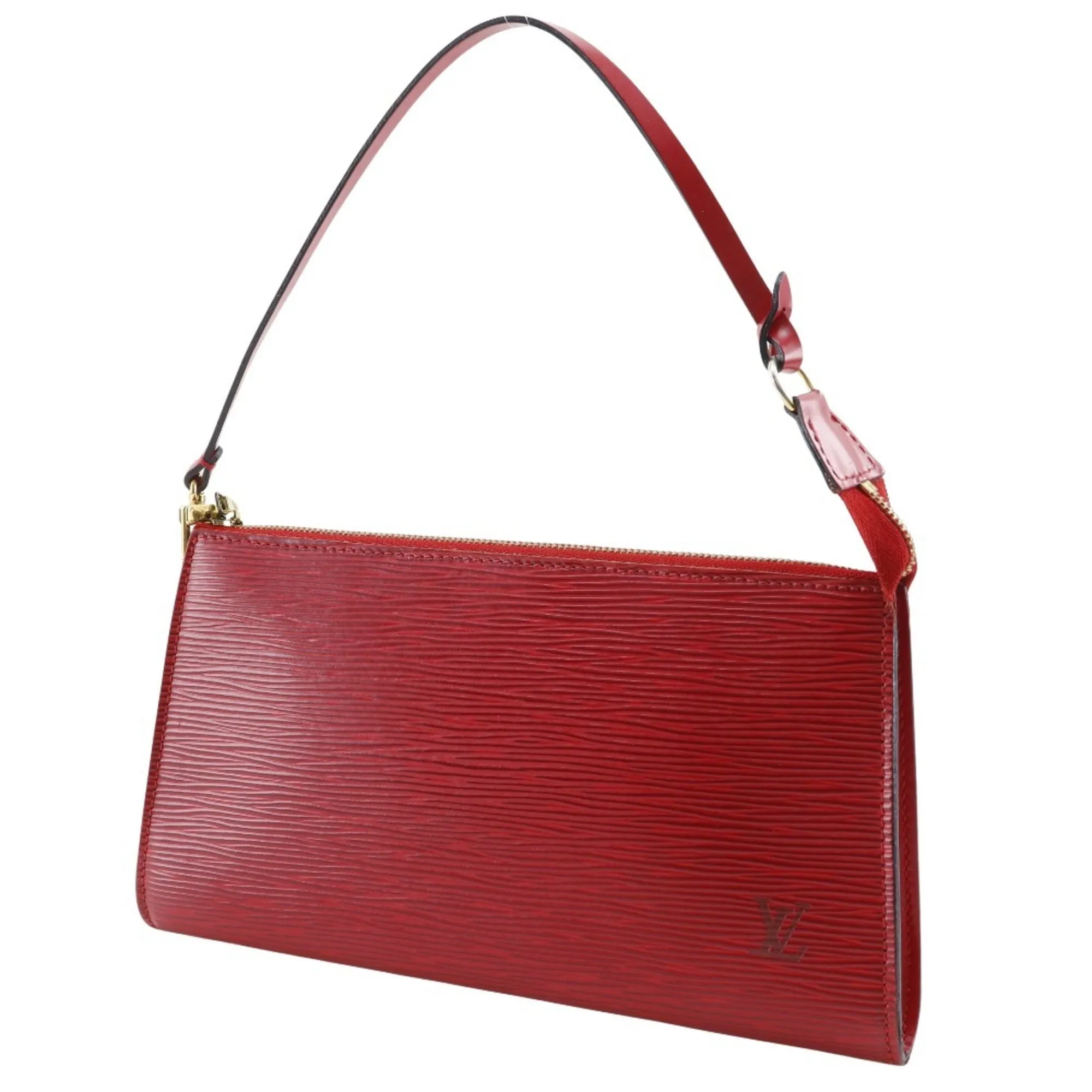 LOUIS VUITTON Red Leather Pouch