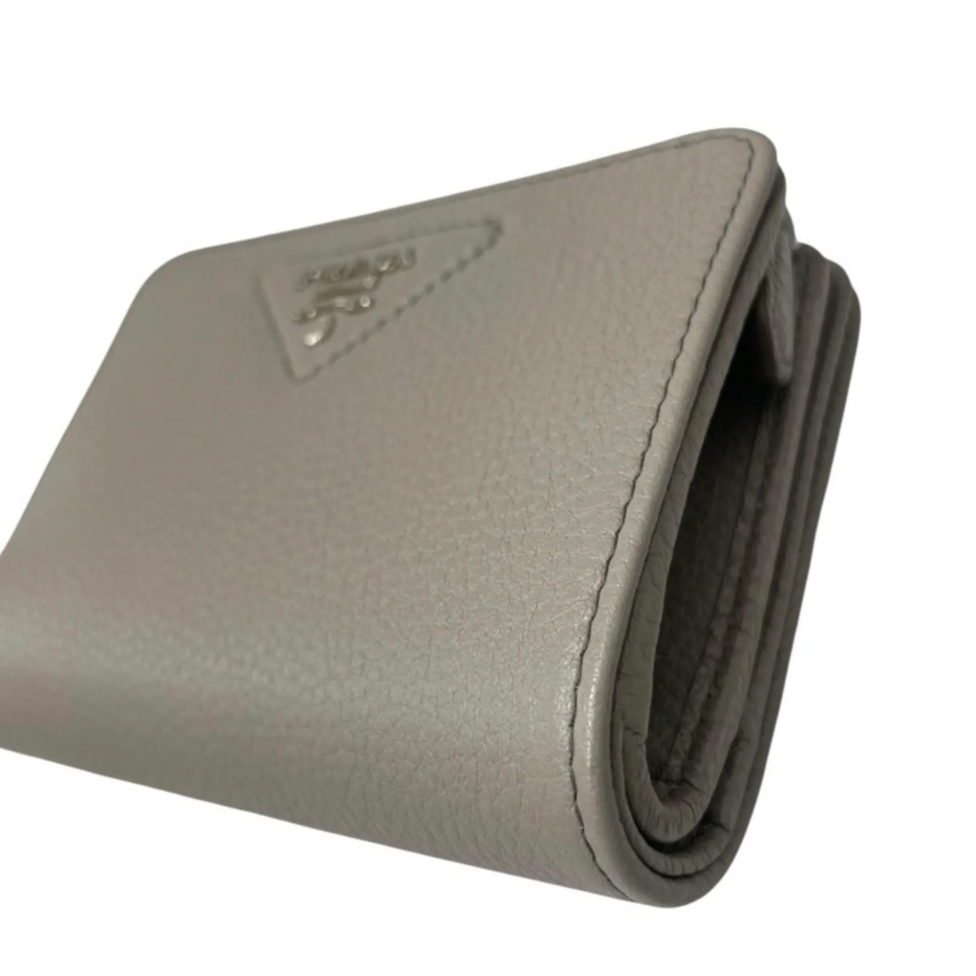 PRADA Gray Leather Wallet