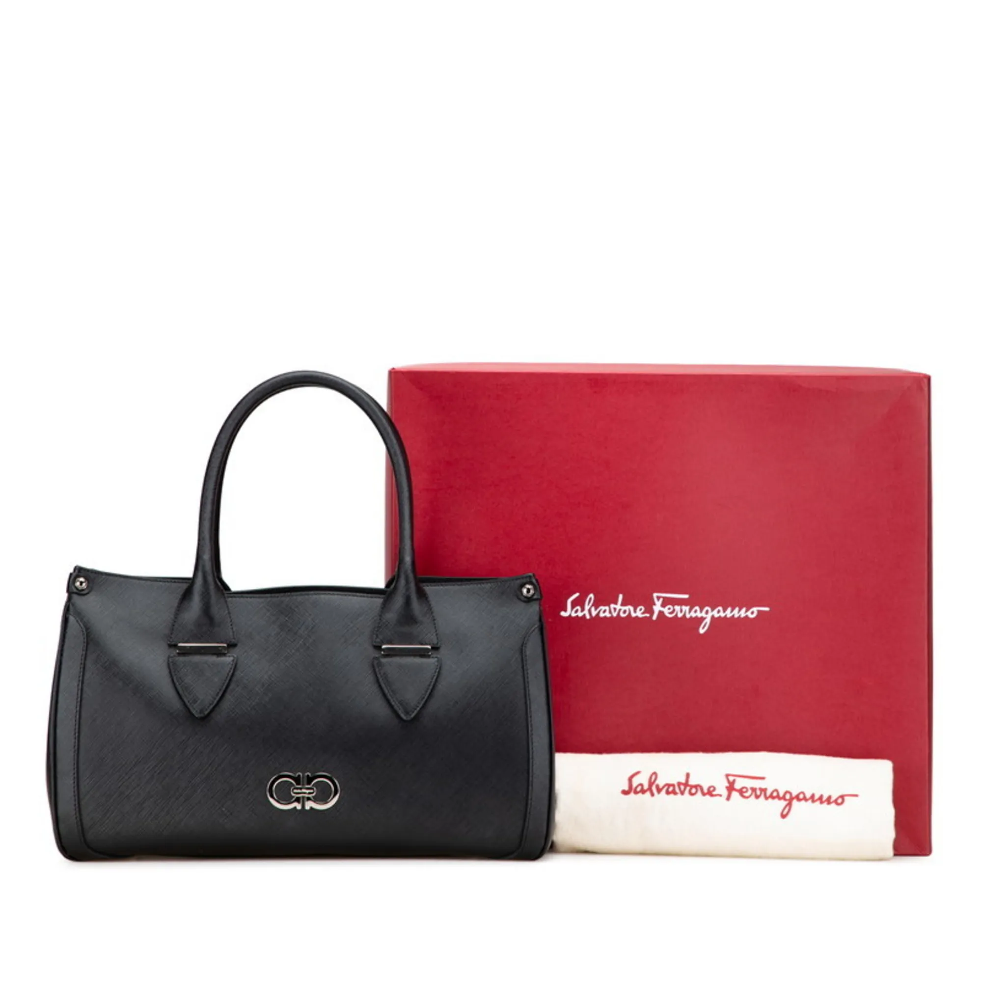 SALVATORE FERRAGAMO Black Leather Bag