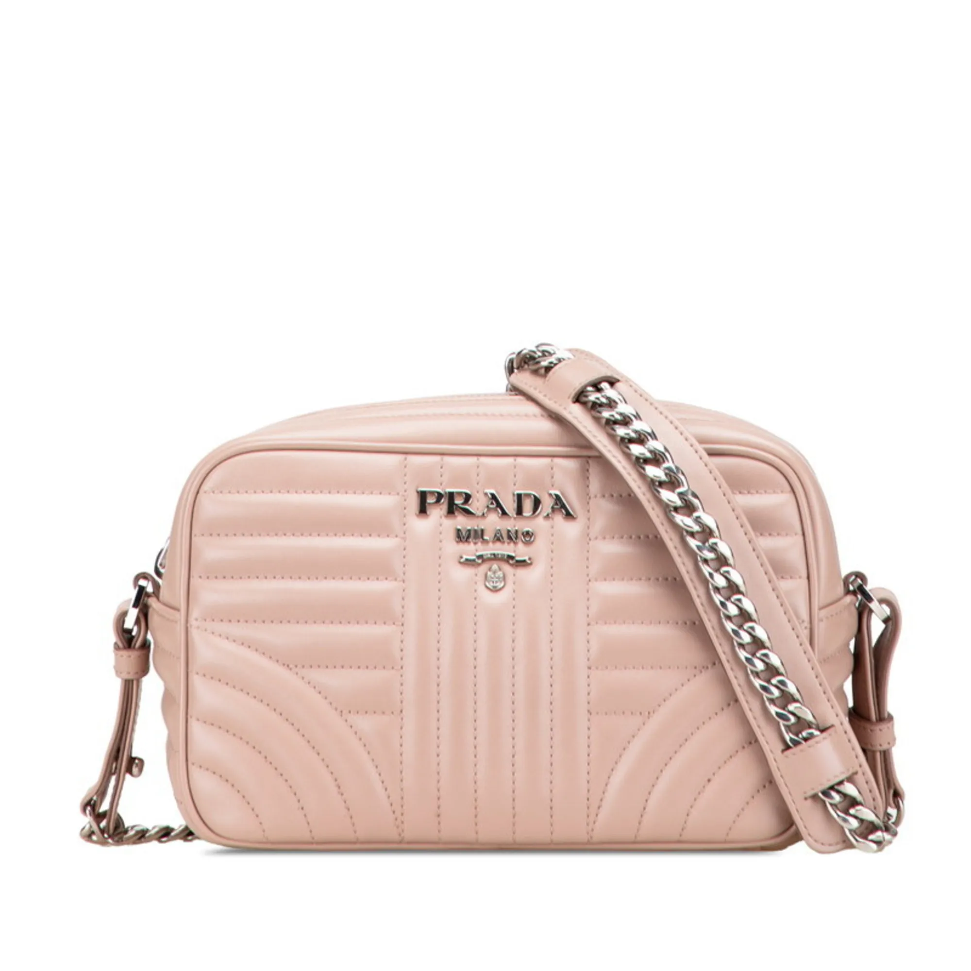 PRADA Cream Leather Shoulder Bag