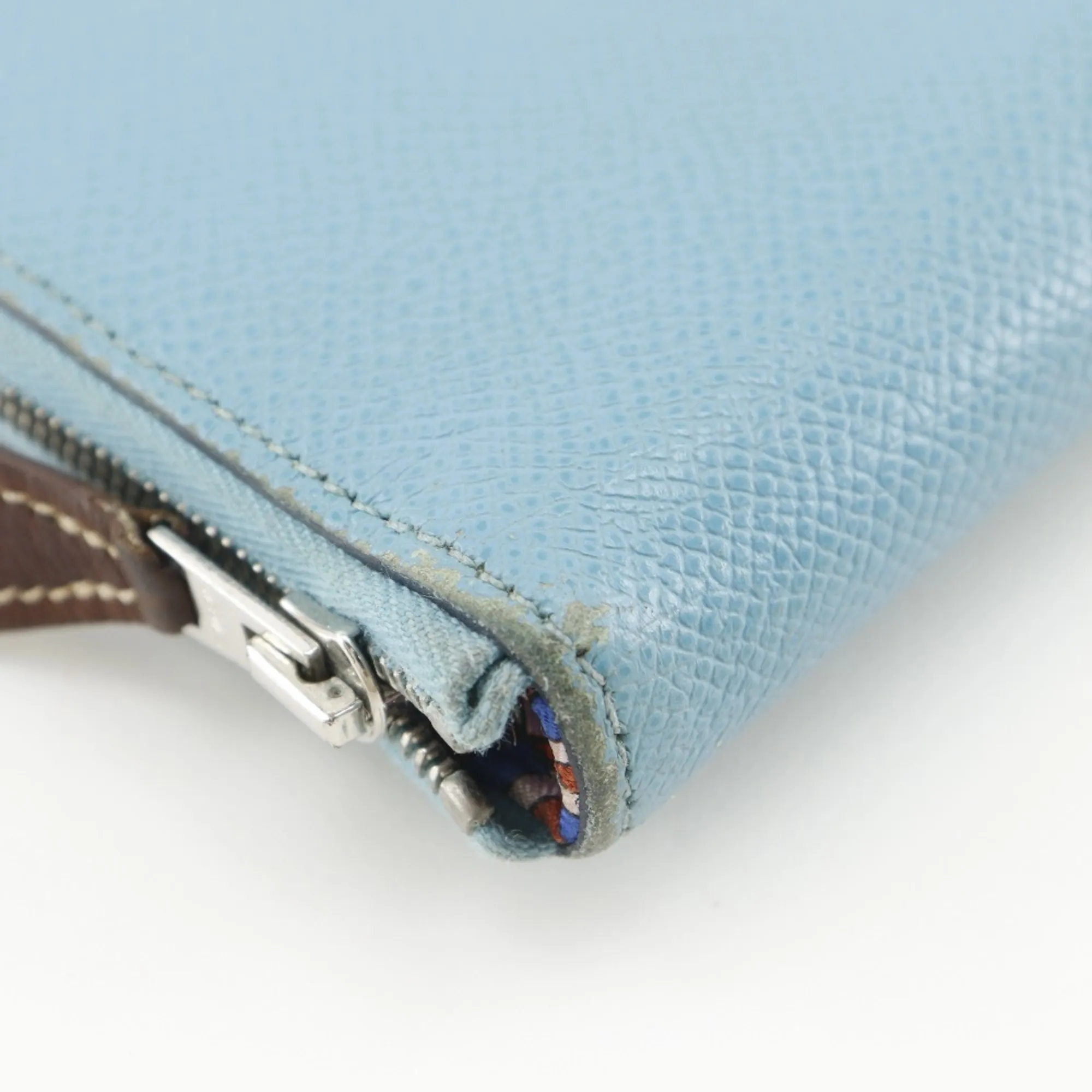 HERMES Blue Leather Wallet