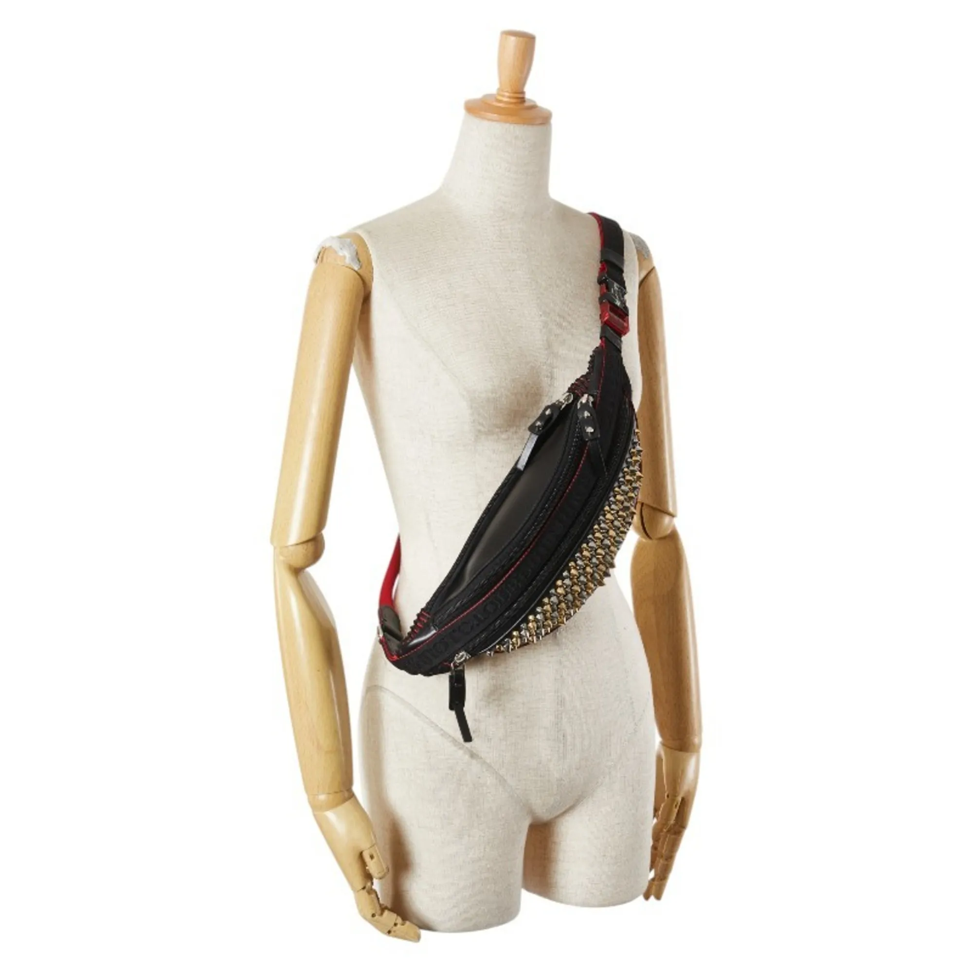 CHRISTIAN LOUBOUTIN Black Leather Hobo Bag