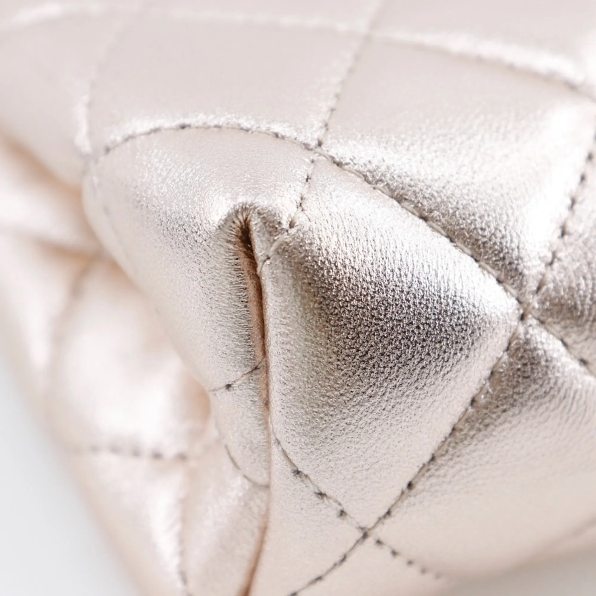 CHANEL Pink Lambskin Leather Pouch