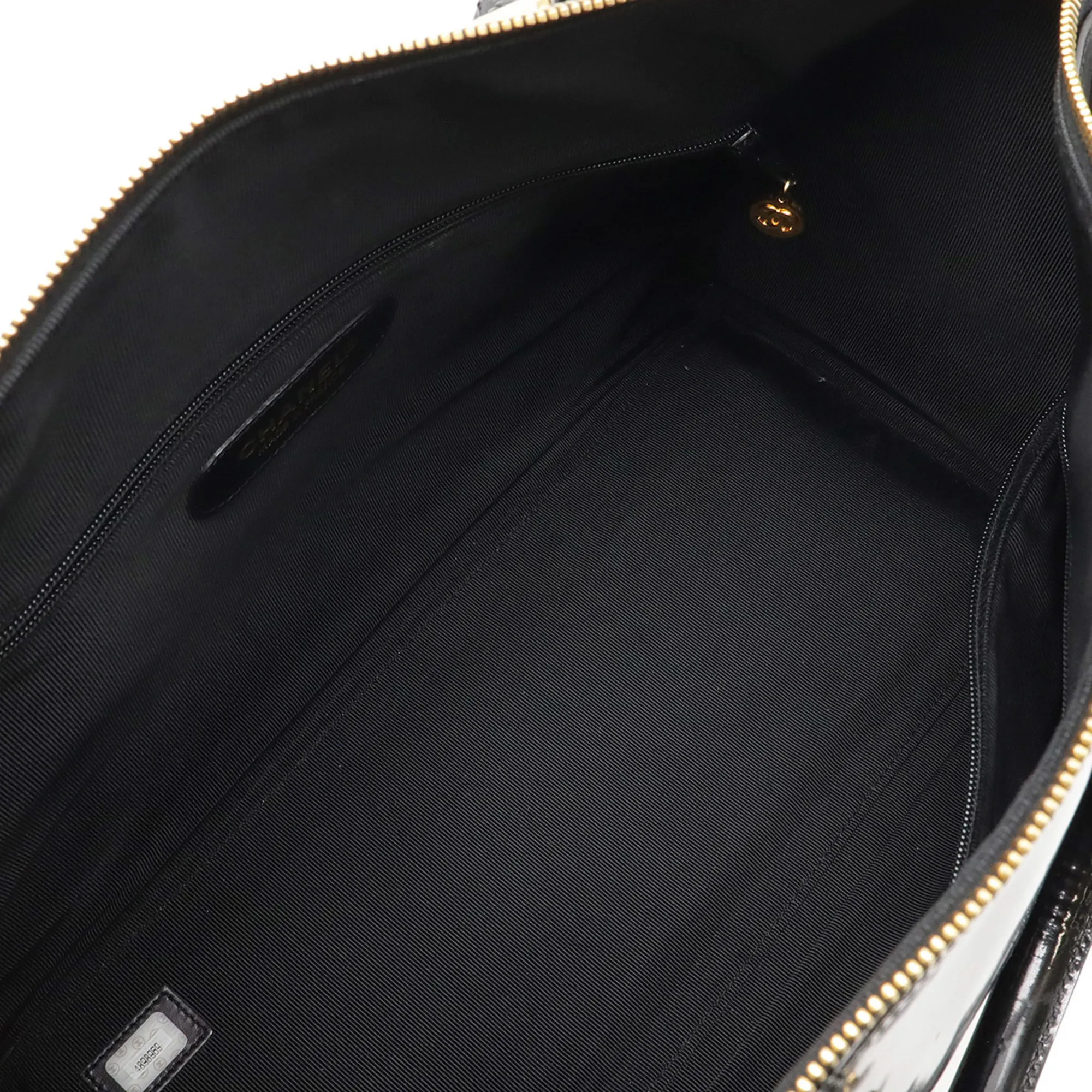 CHANEL Black Leather Logo Shoulder Bag