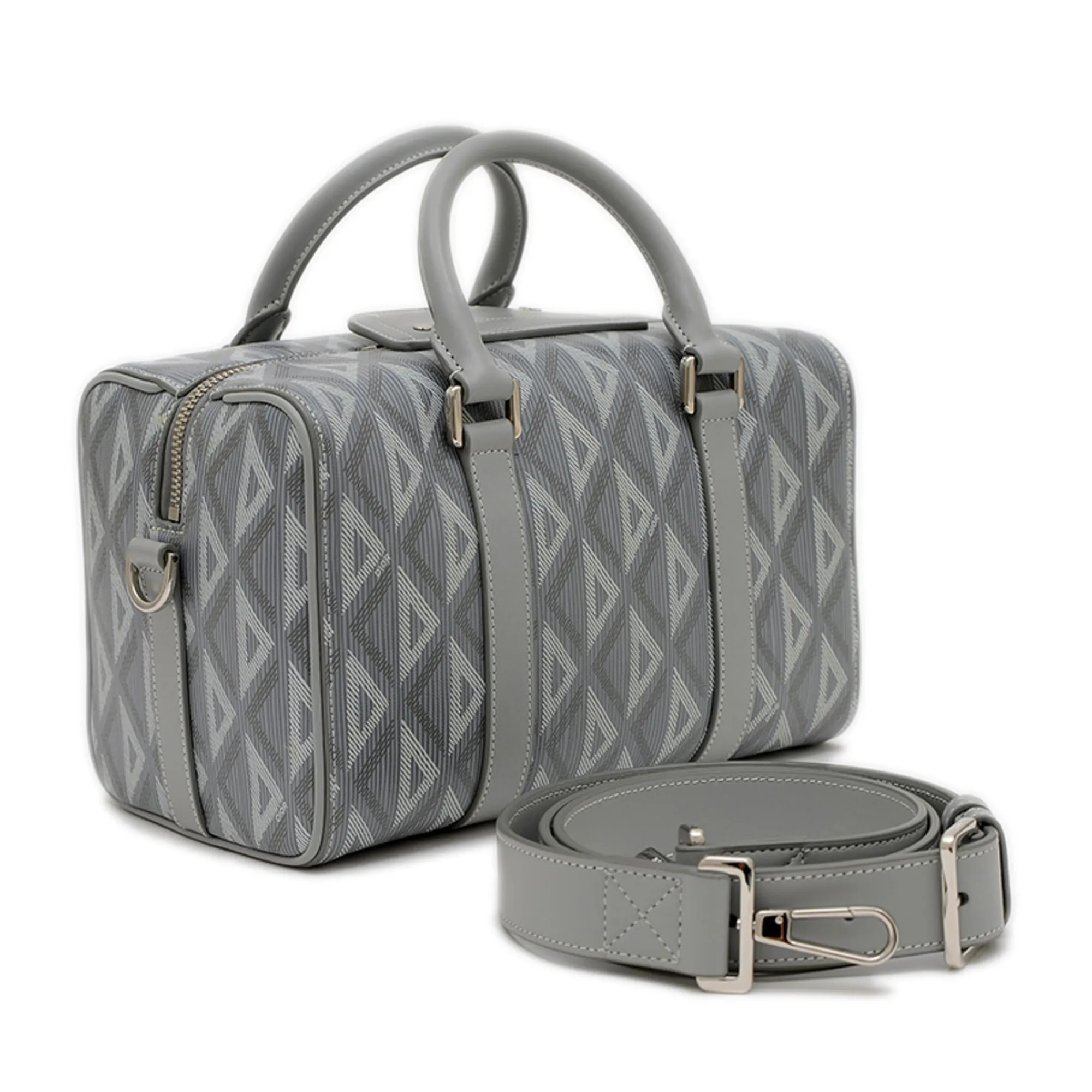 DIOR Gray Leather Shoulder Bag