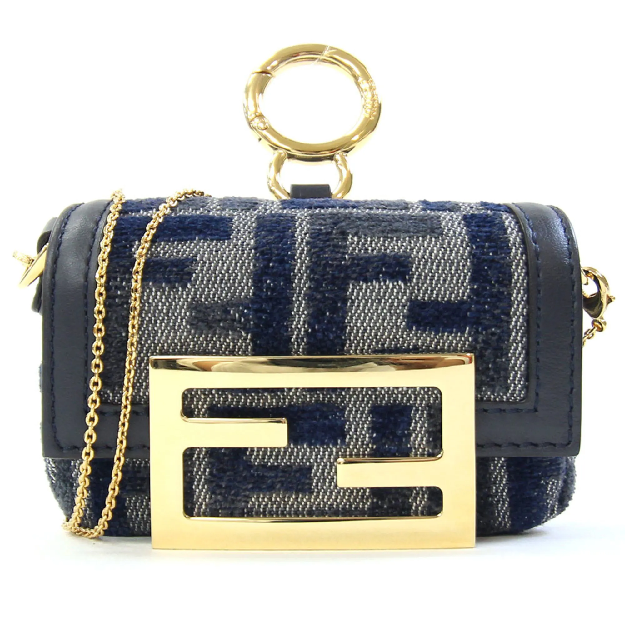 FENDI Blue Leather Shoulder Bag