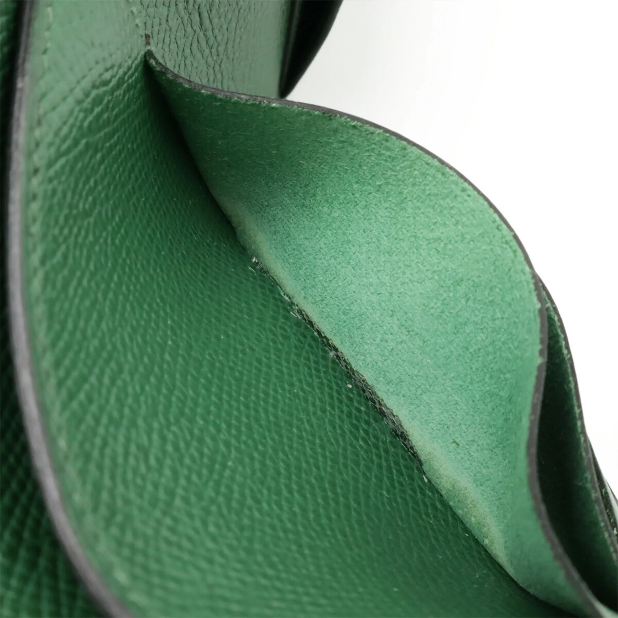 HERMES Green Leather Bamboo Wallet