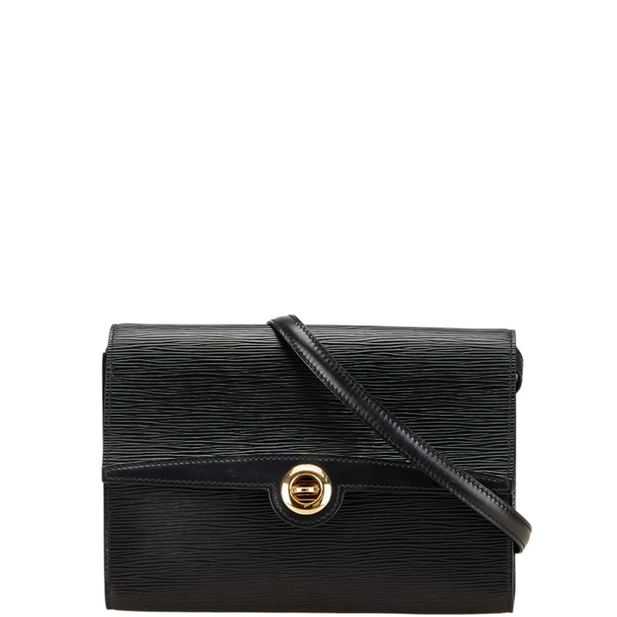 LOUIS VUITTON Black Leather Shoulder Bag