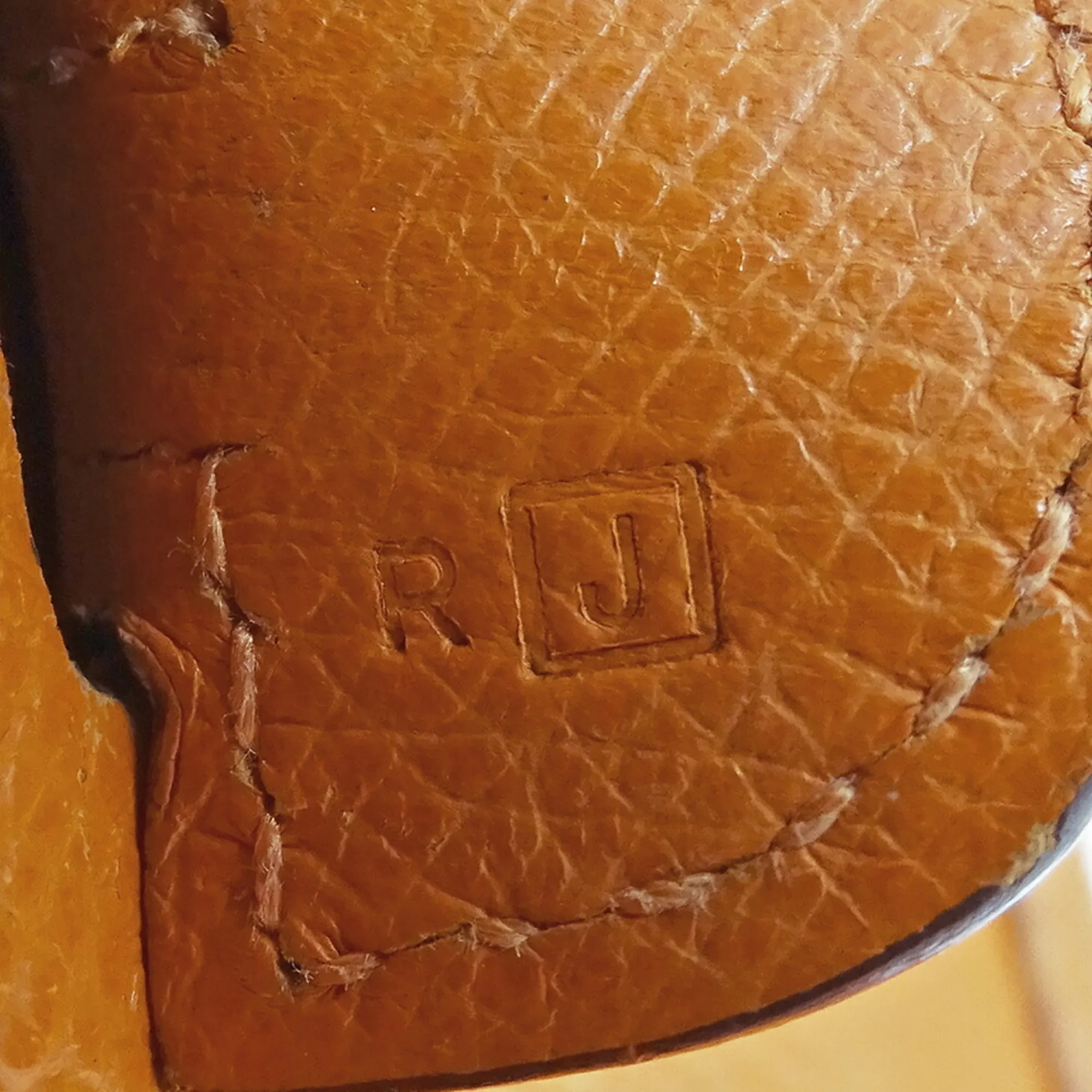 HERMES Orange Leather Shoulder Bag