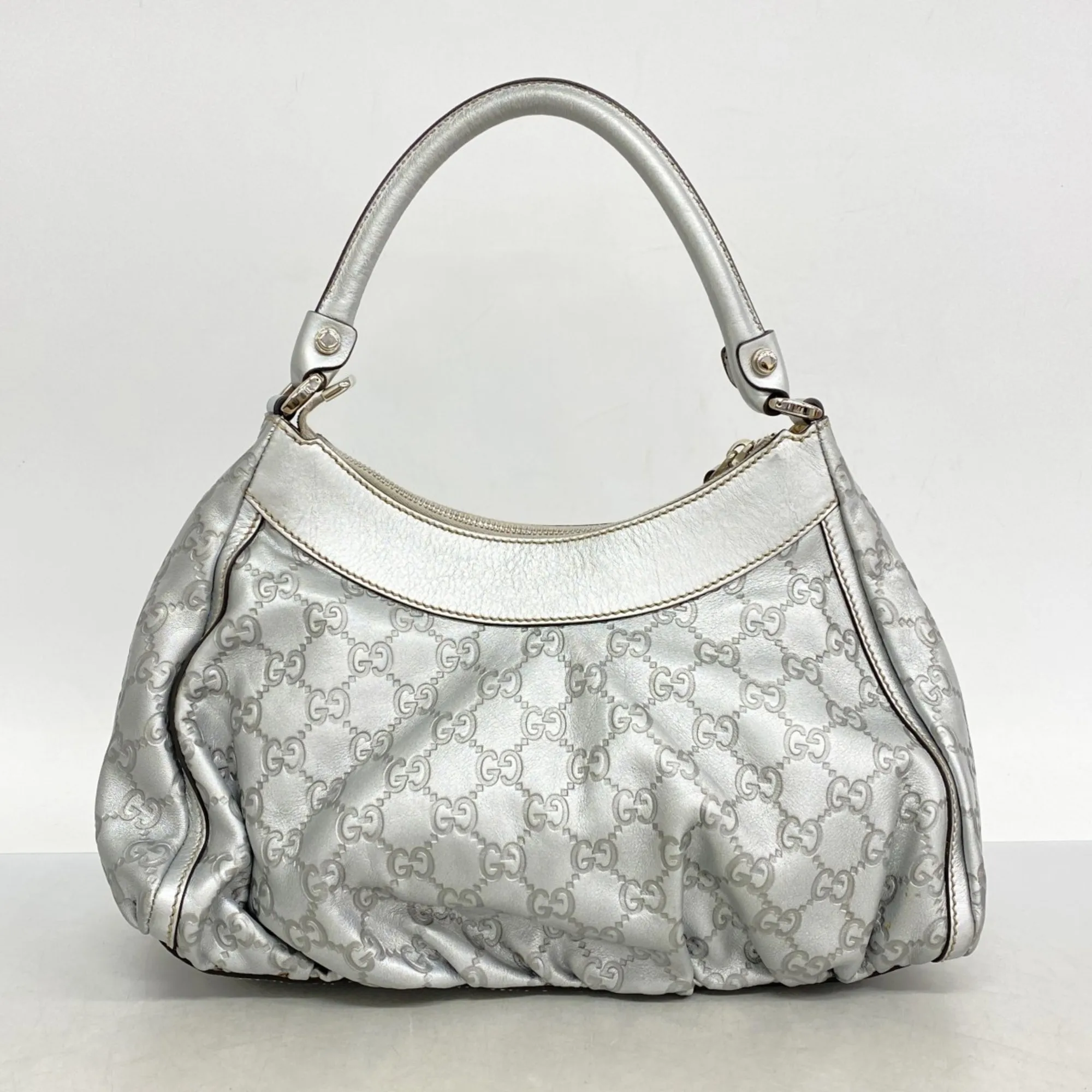 GUCCI Silver Leather Bag