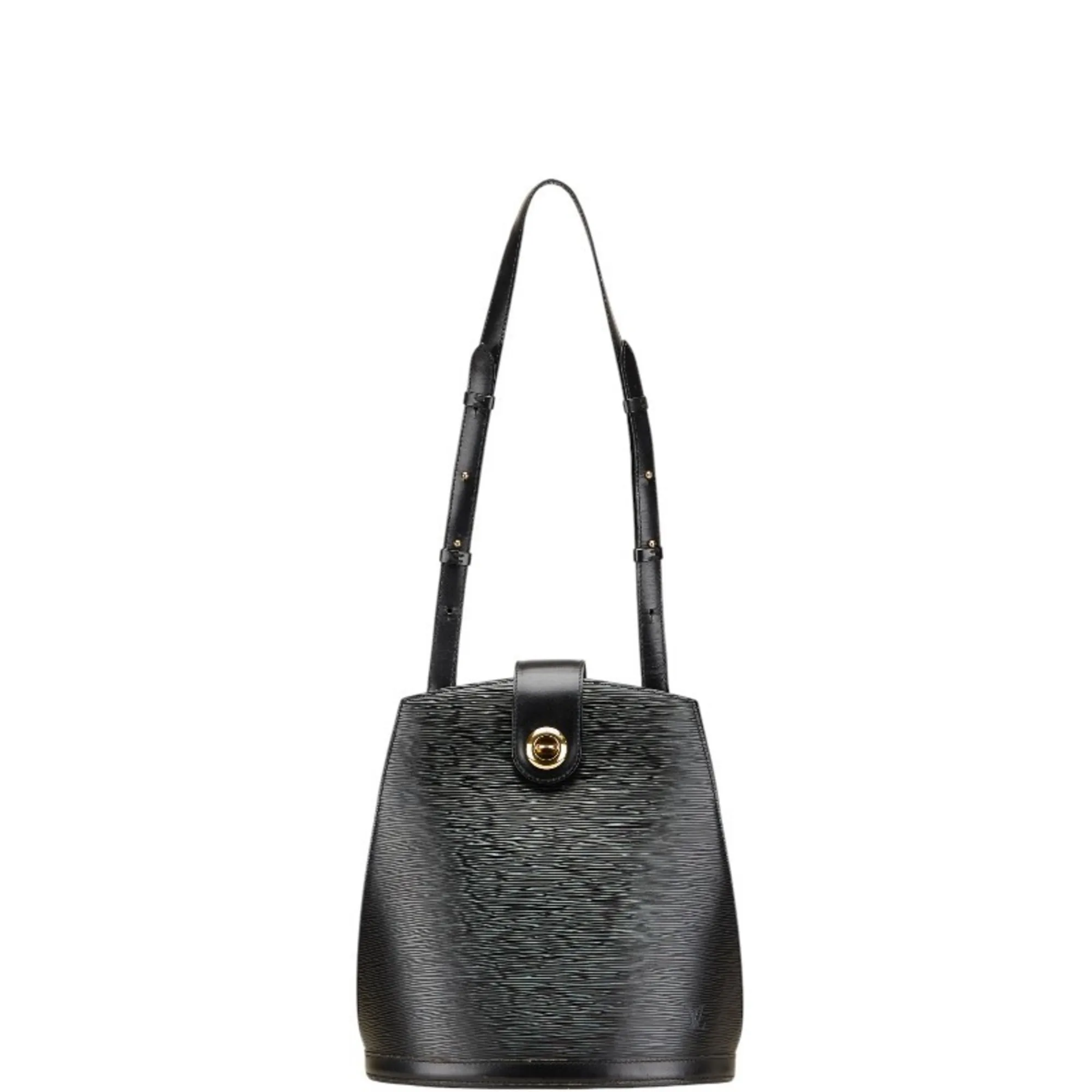 LOUIS VUITTON Black Leather Shoulder Bag
