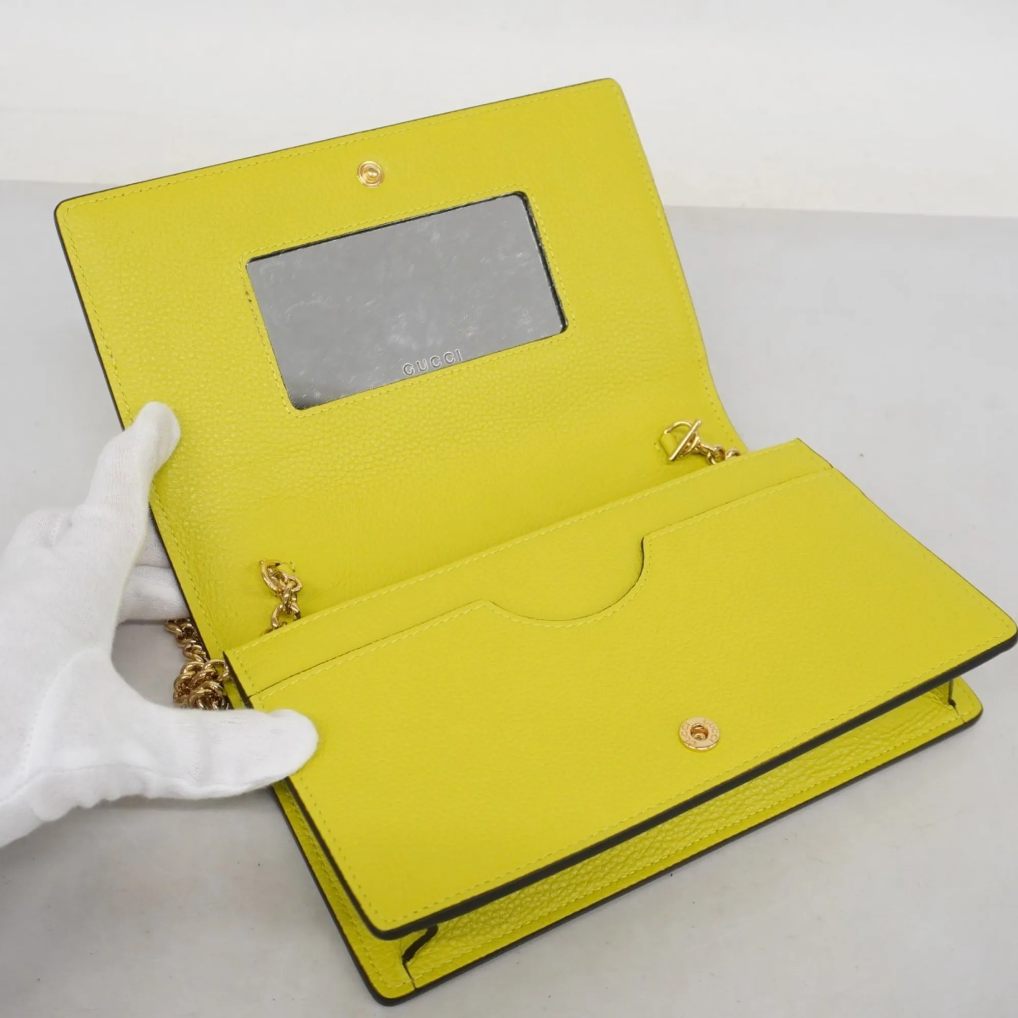 GUCCI Brown Leather GG Marmont Wallet