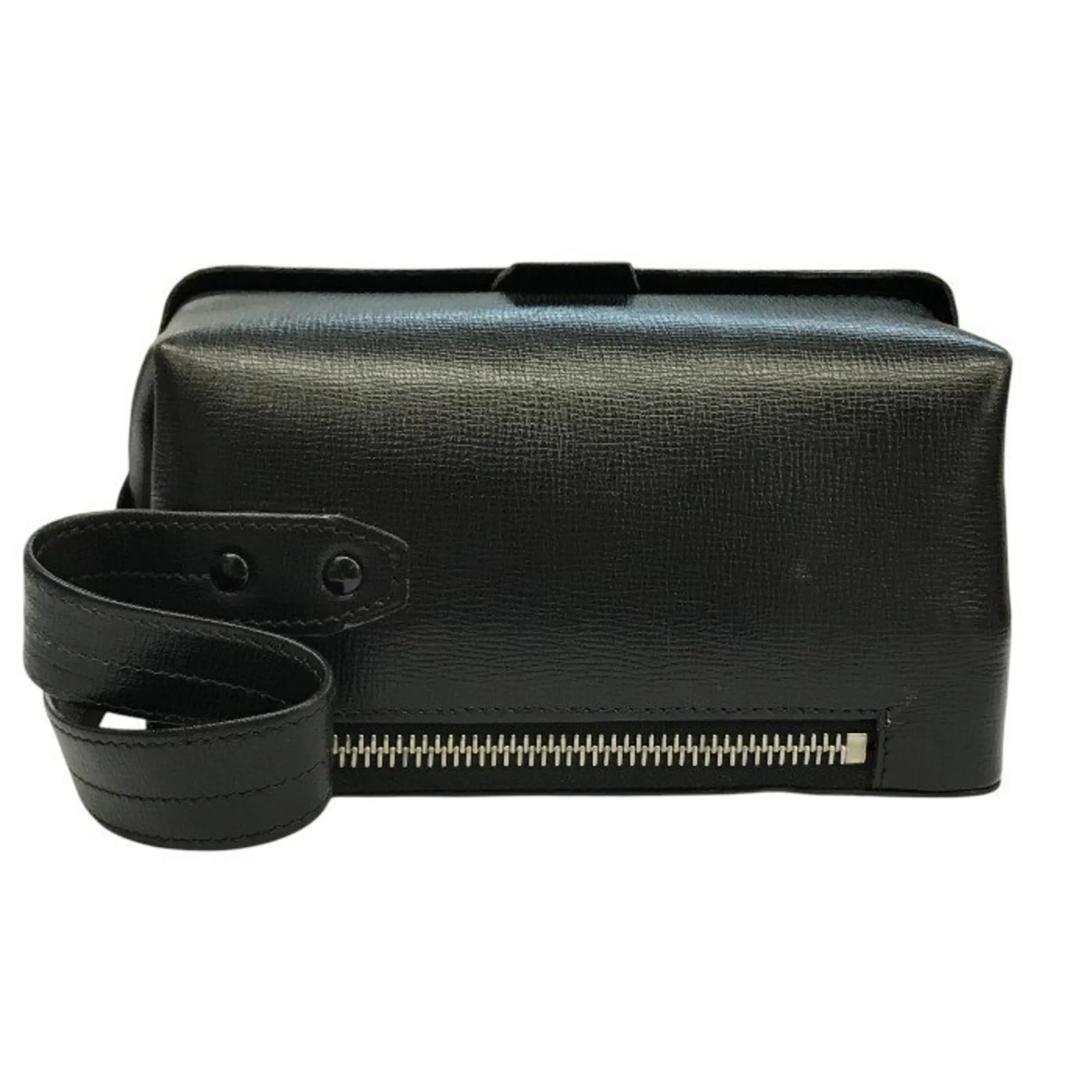 VALEXTRA Black Leather Pouch