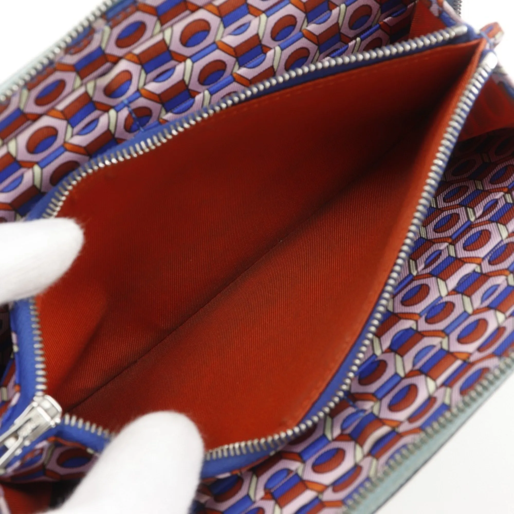 HERMES Blue Leather Wallet