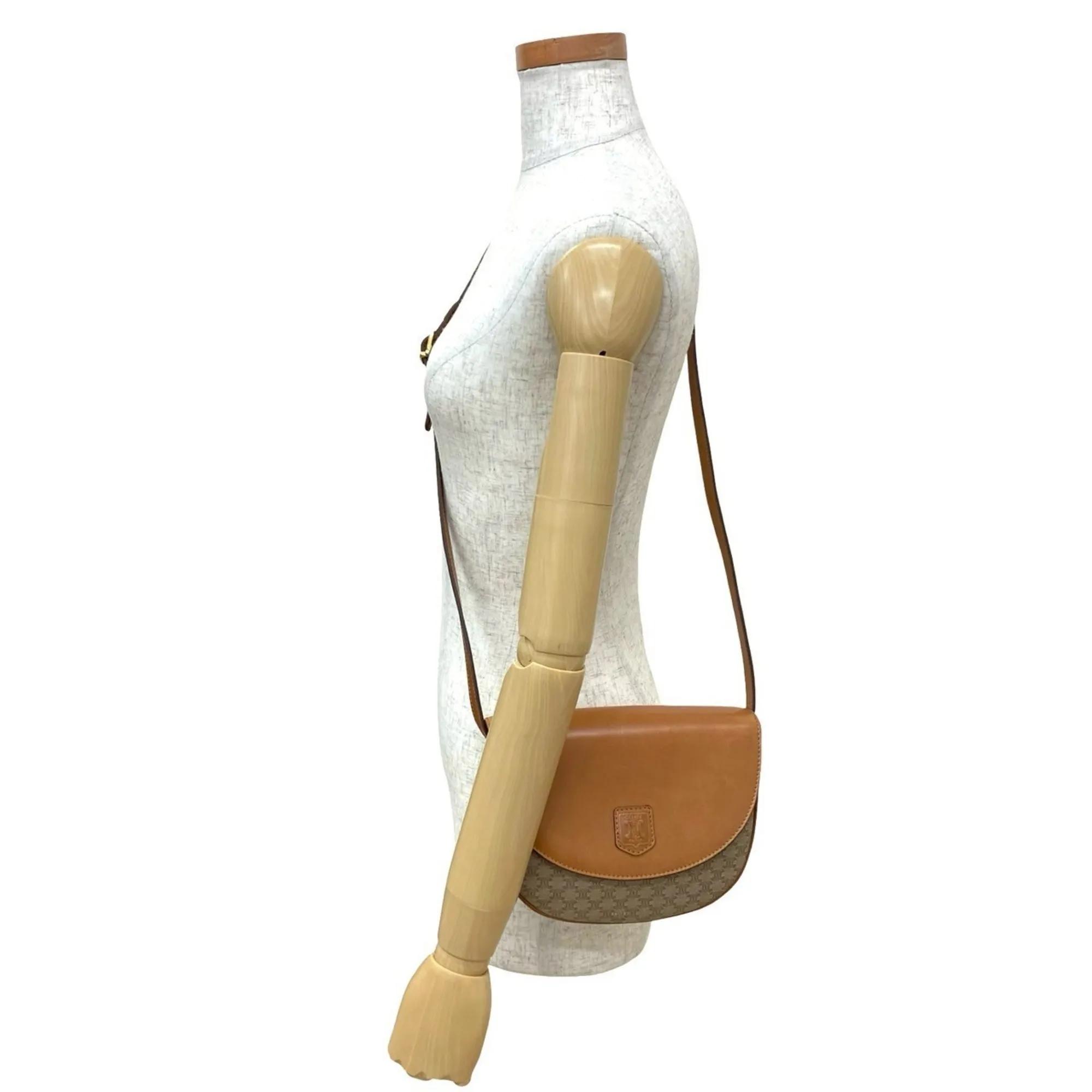 CELINE Brown Leather Shoulder Bag