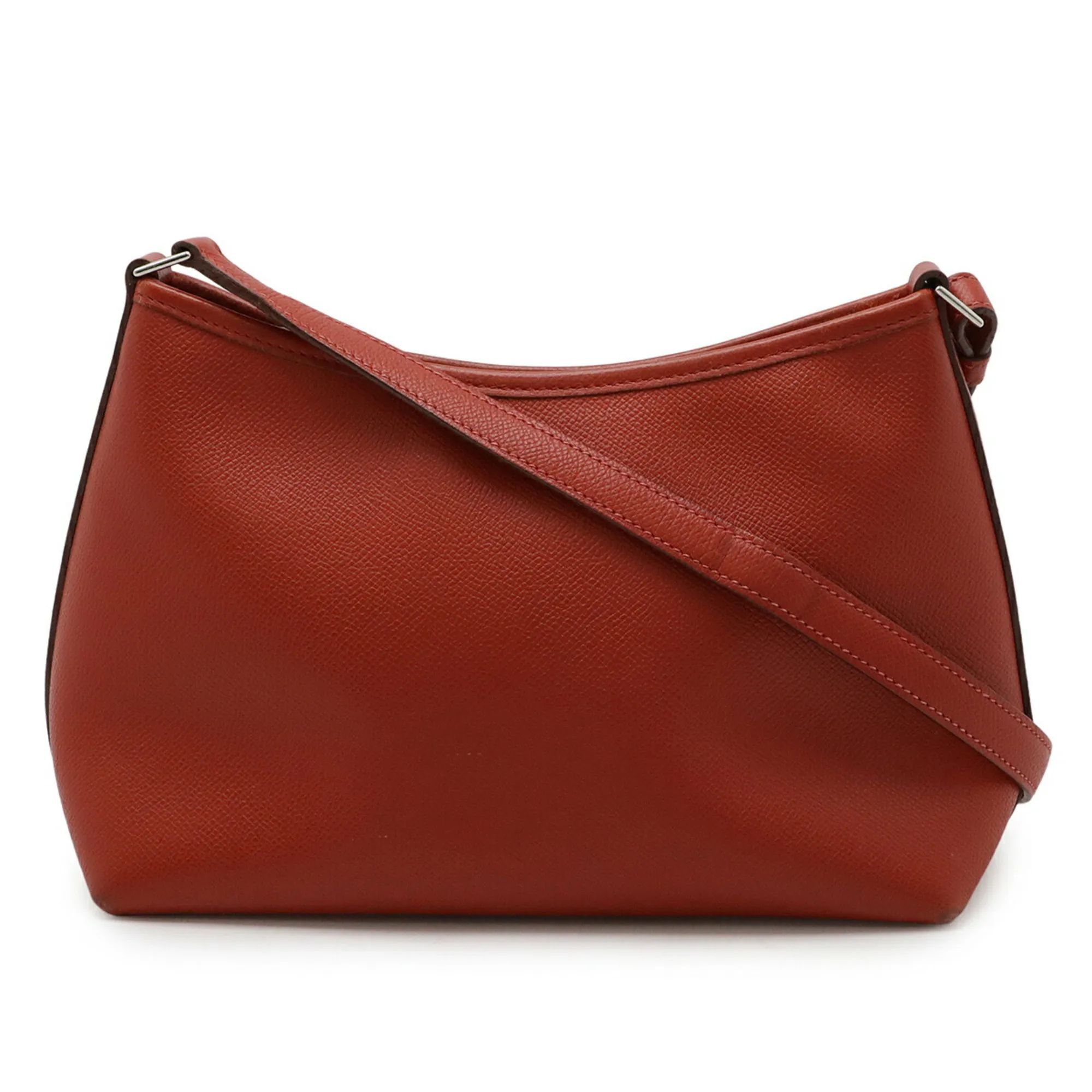 HERMES Red Leather Shoulder Bag