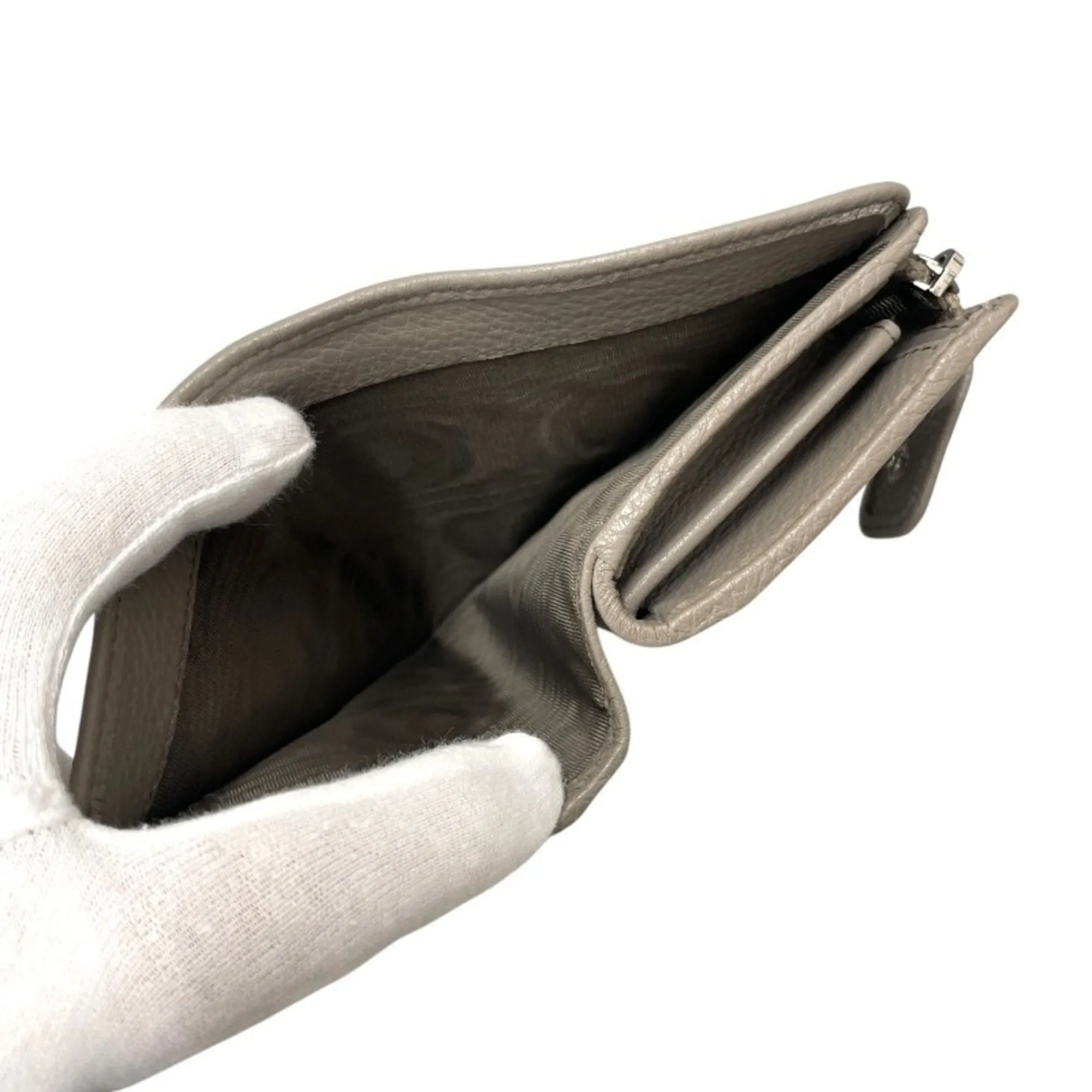 PRADA Gray Leather Wallet