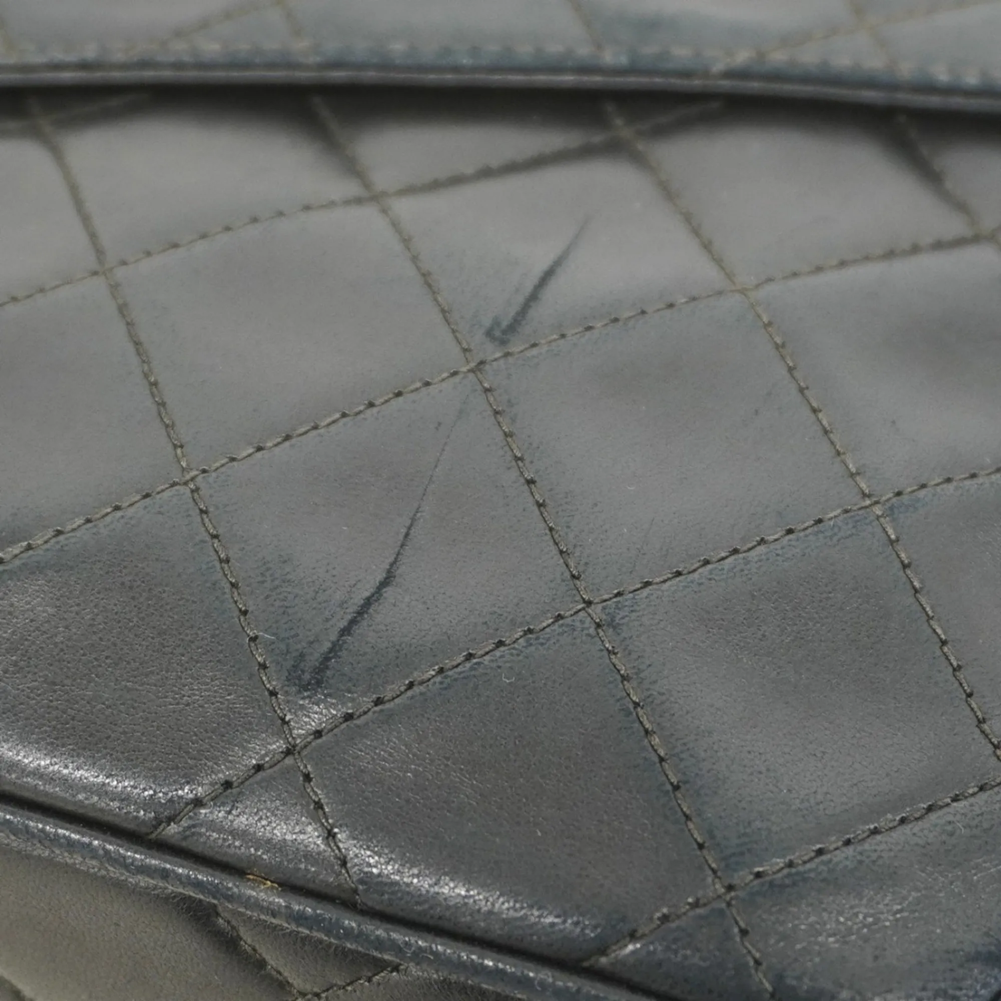 CHANEL Black Lambskin Leather Shoulder Bag