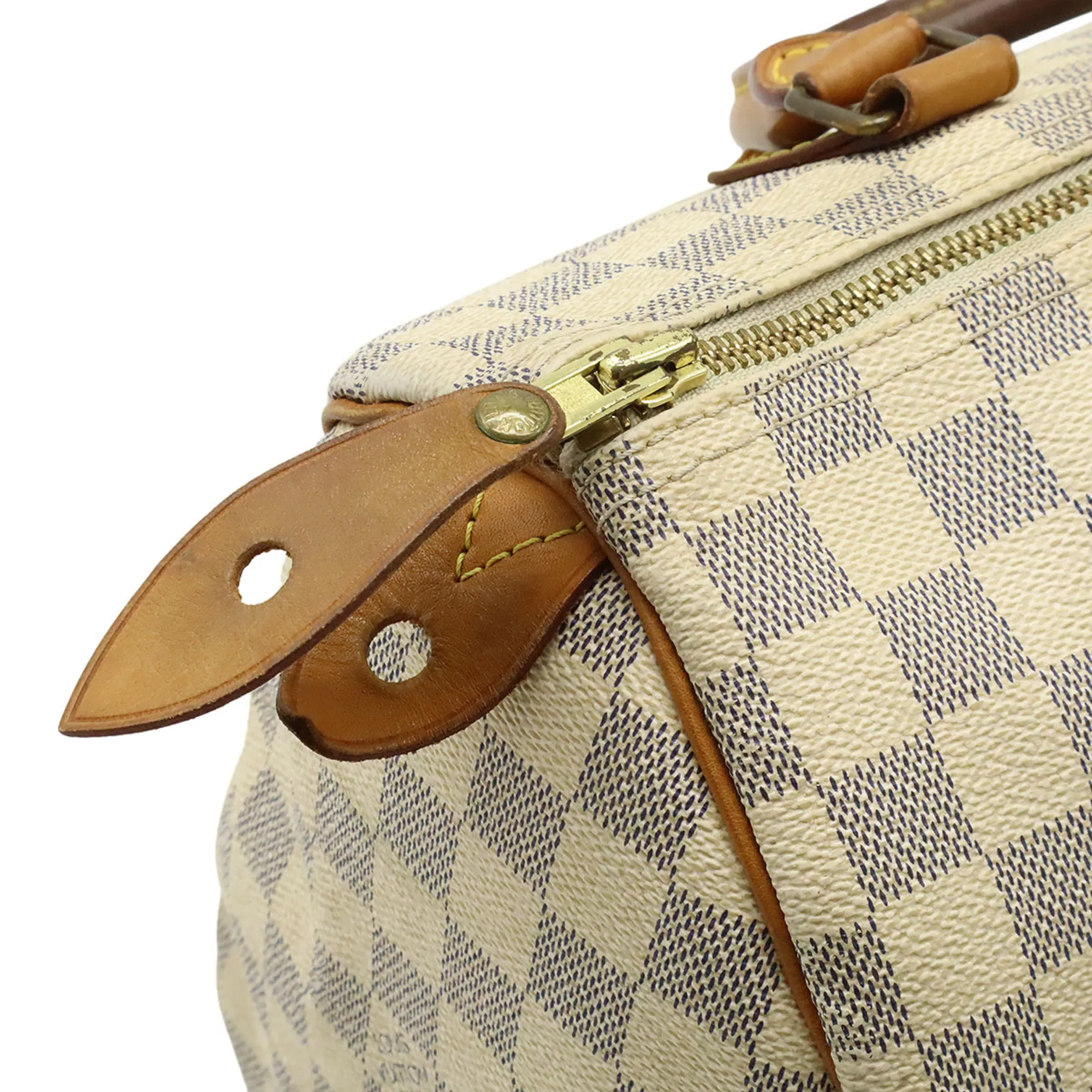 LOUIS VUITTON White Damier Speedy 30 Bag
