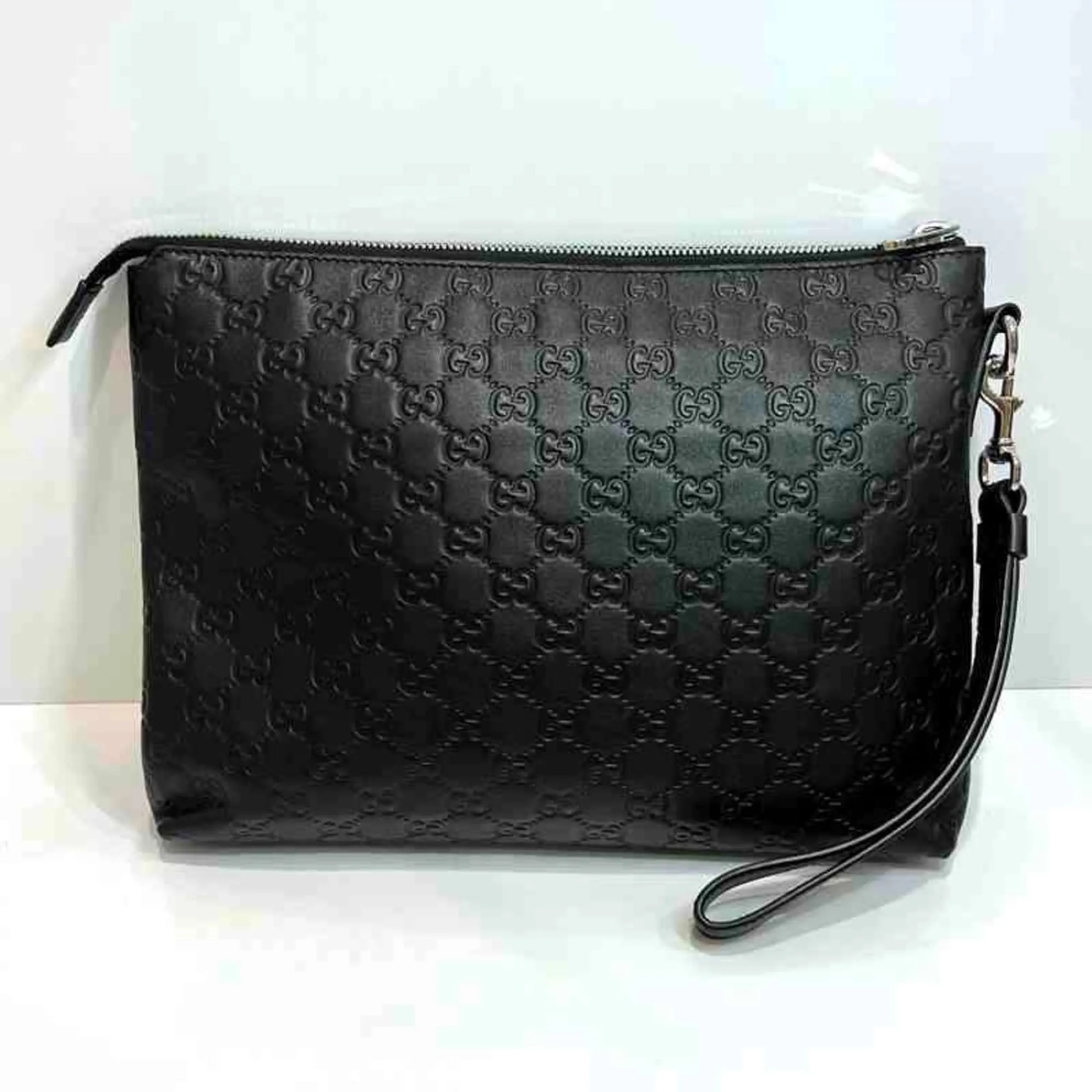 GUCCI Black Leather Clutch Bag