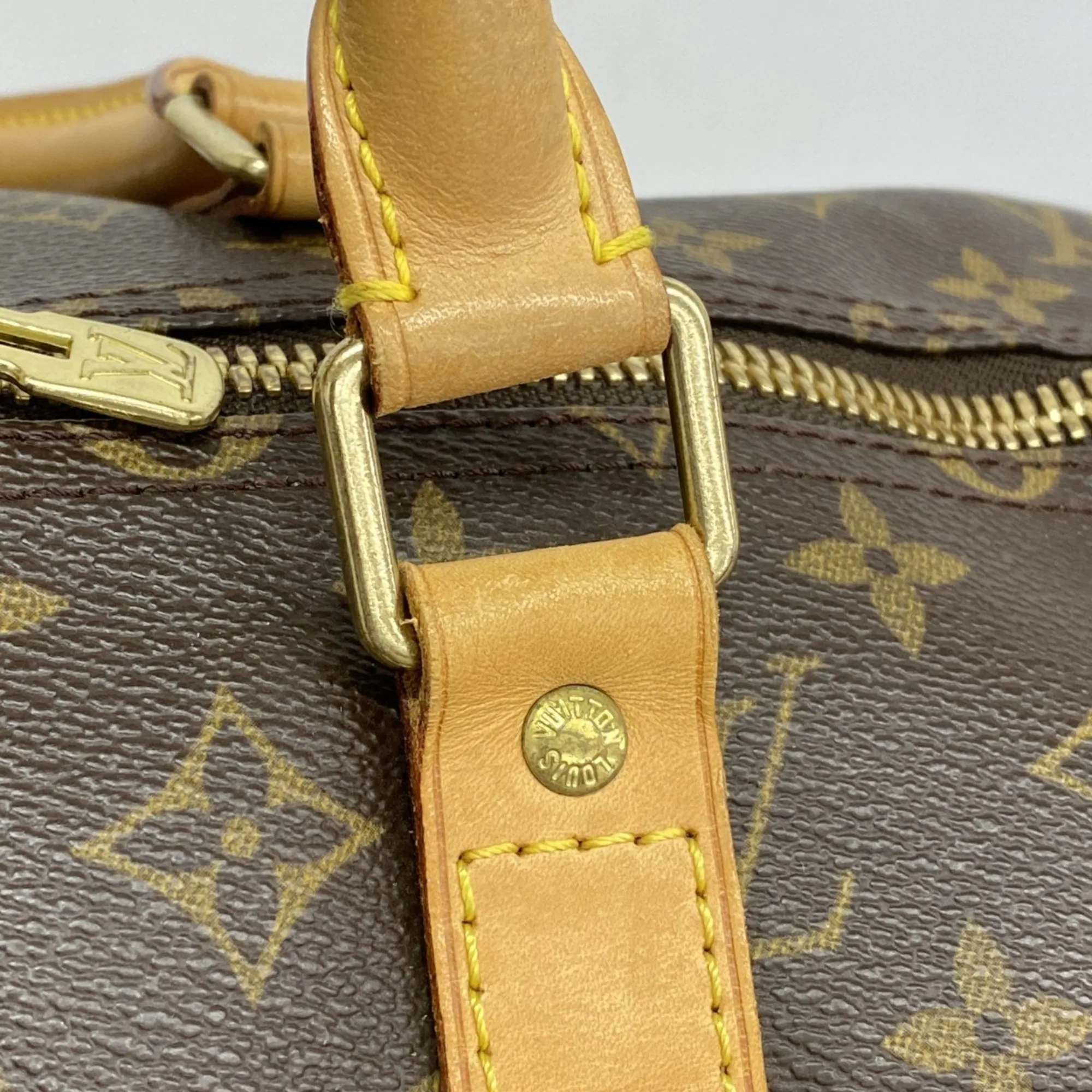 LOUIS VUITTON Brown Monogram Keepall Bandouliere 55 Boston Bag