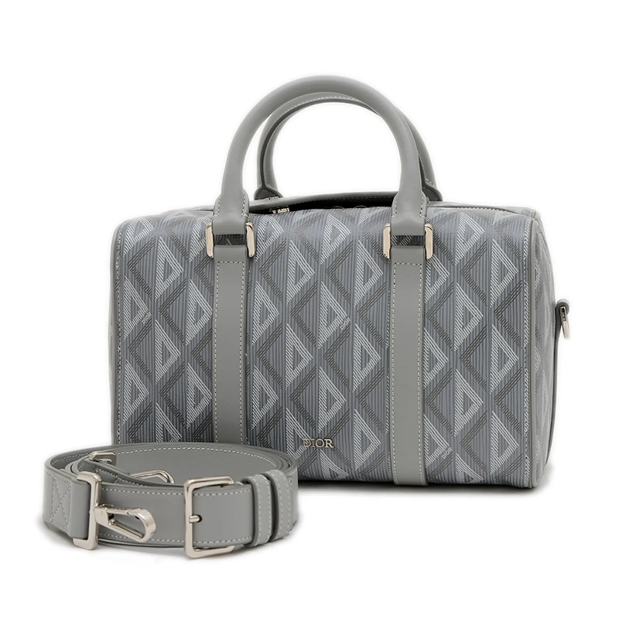 DIOR Gray Leather Shoulder Bag
