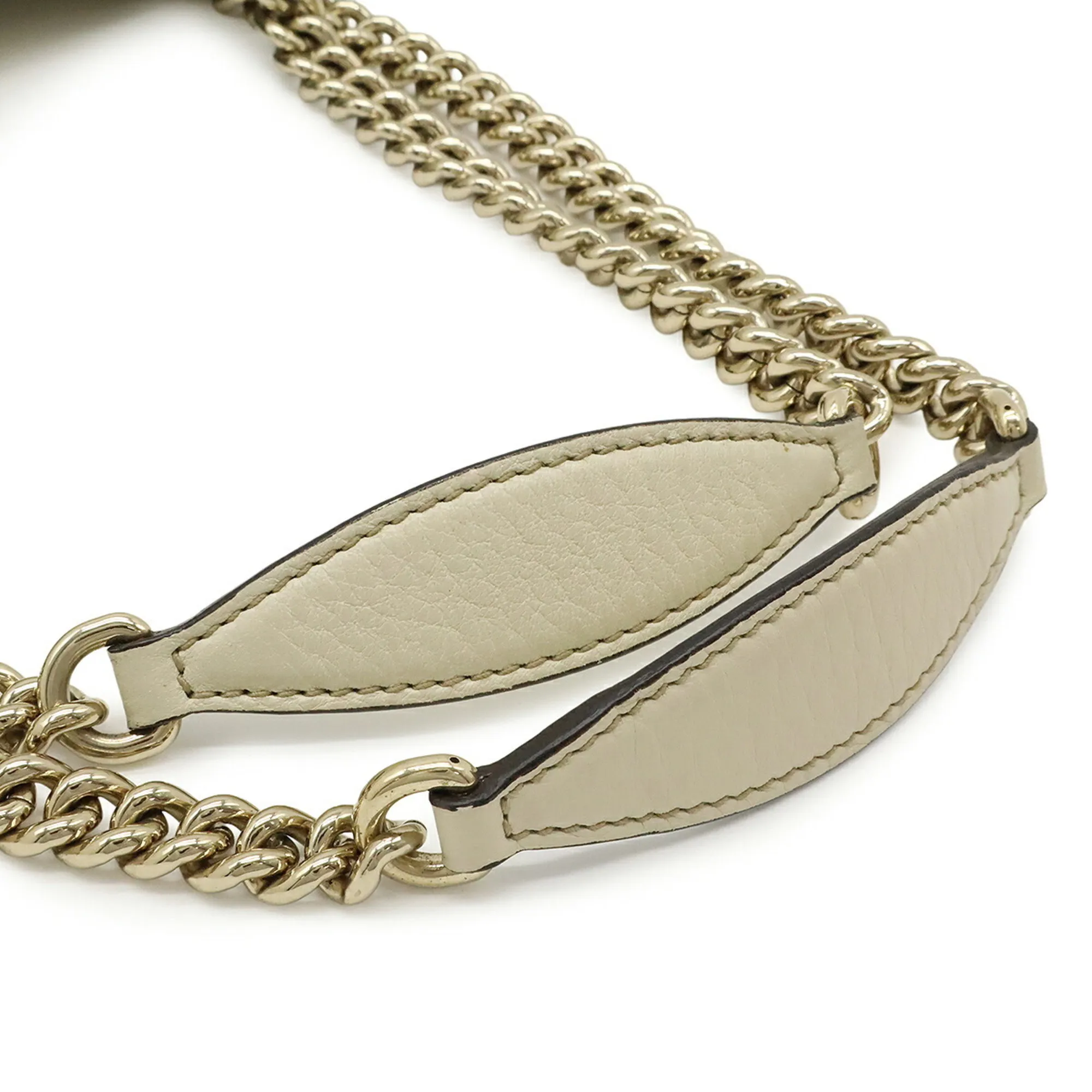 GUCCI White Leather Shoulder Bag