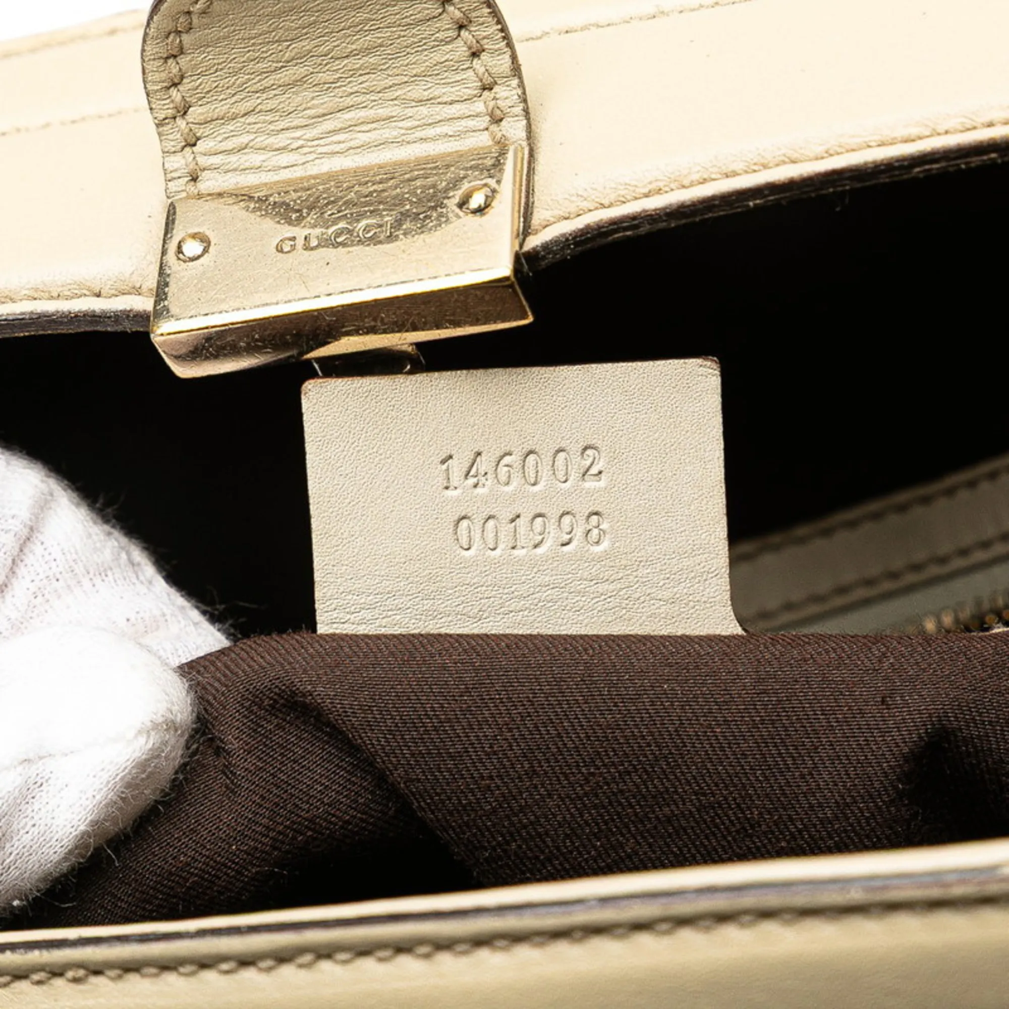 GUCCI Cream Leather Bag