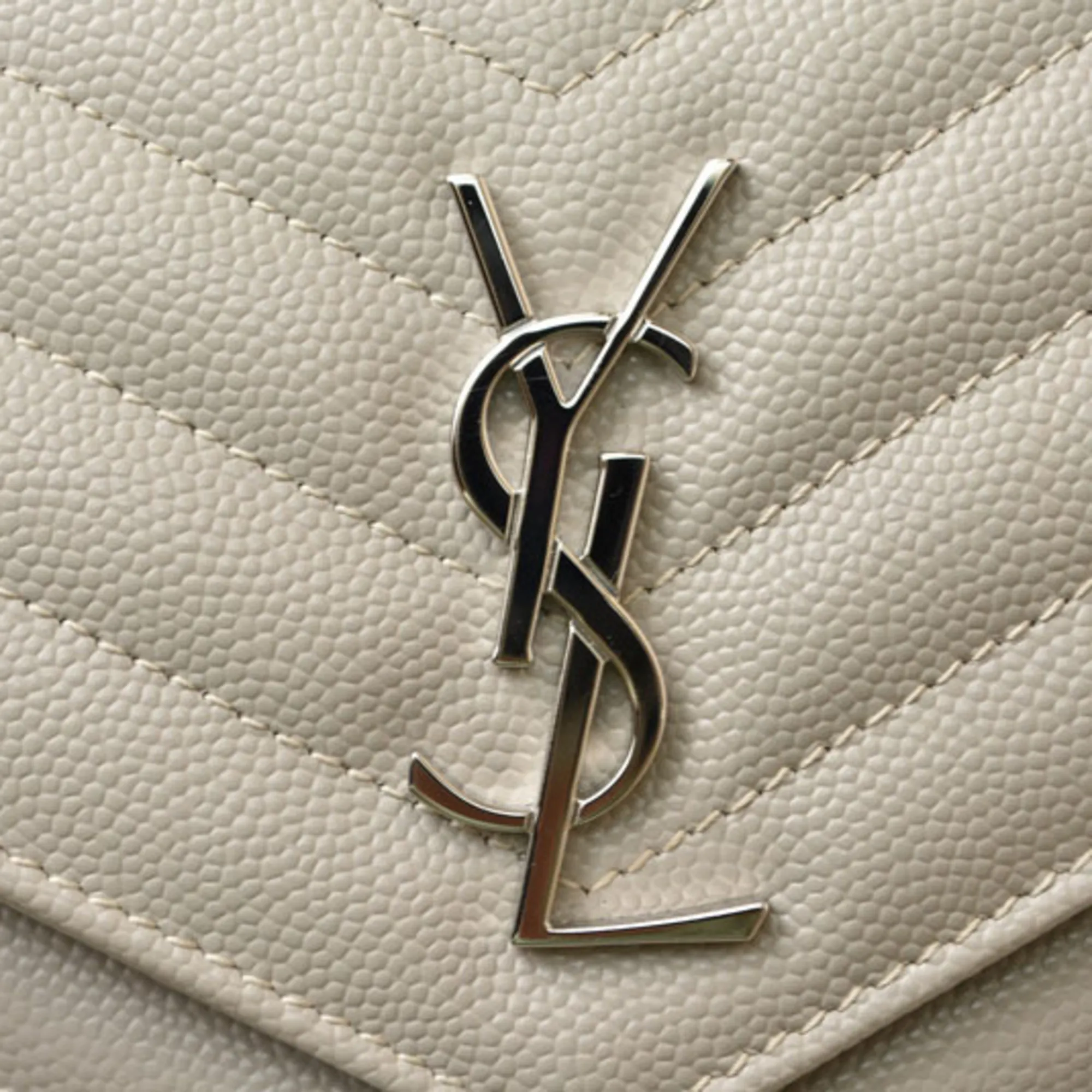 SAINT LAURENT Gray Monogram Wallet