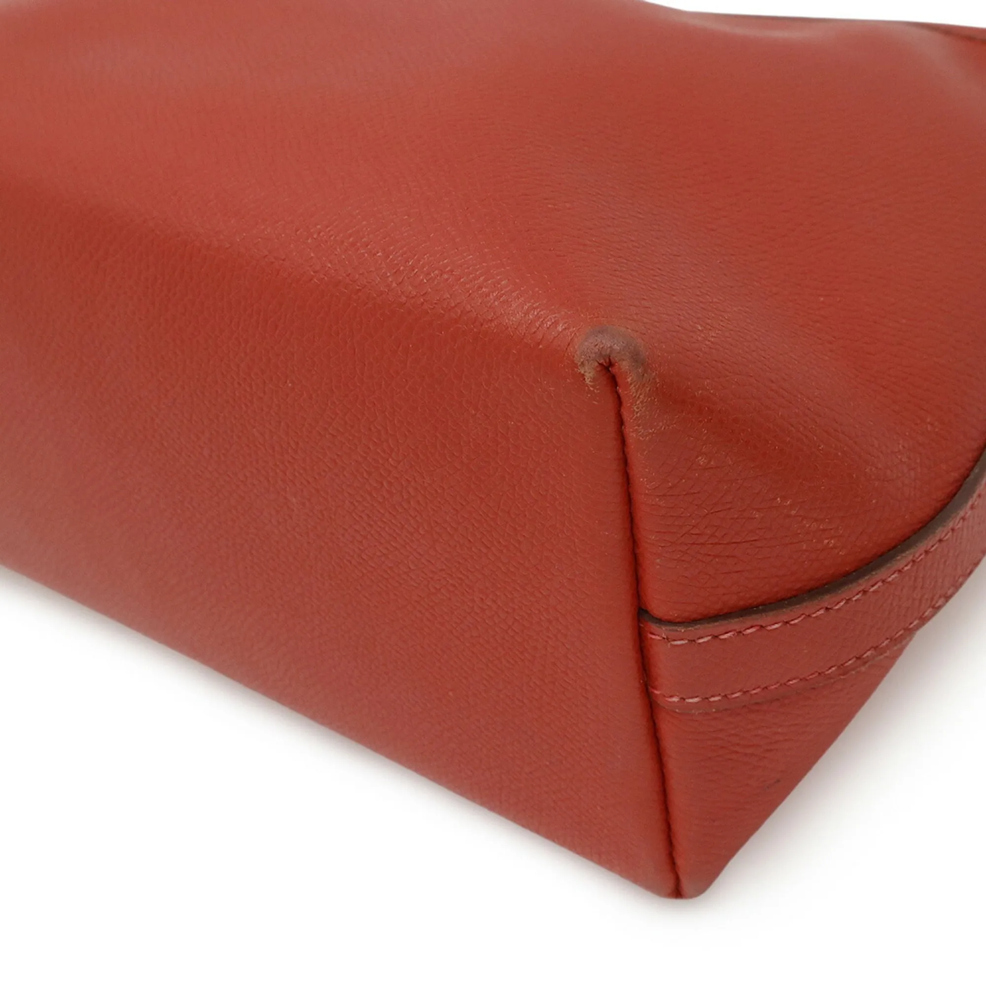 HERMES Red Leather Shoulder Bag