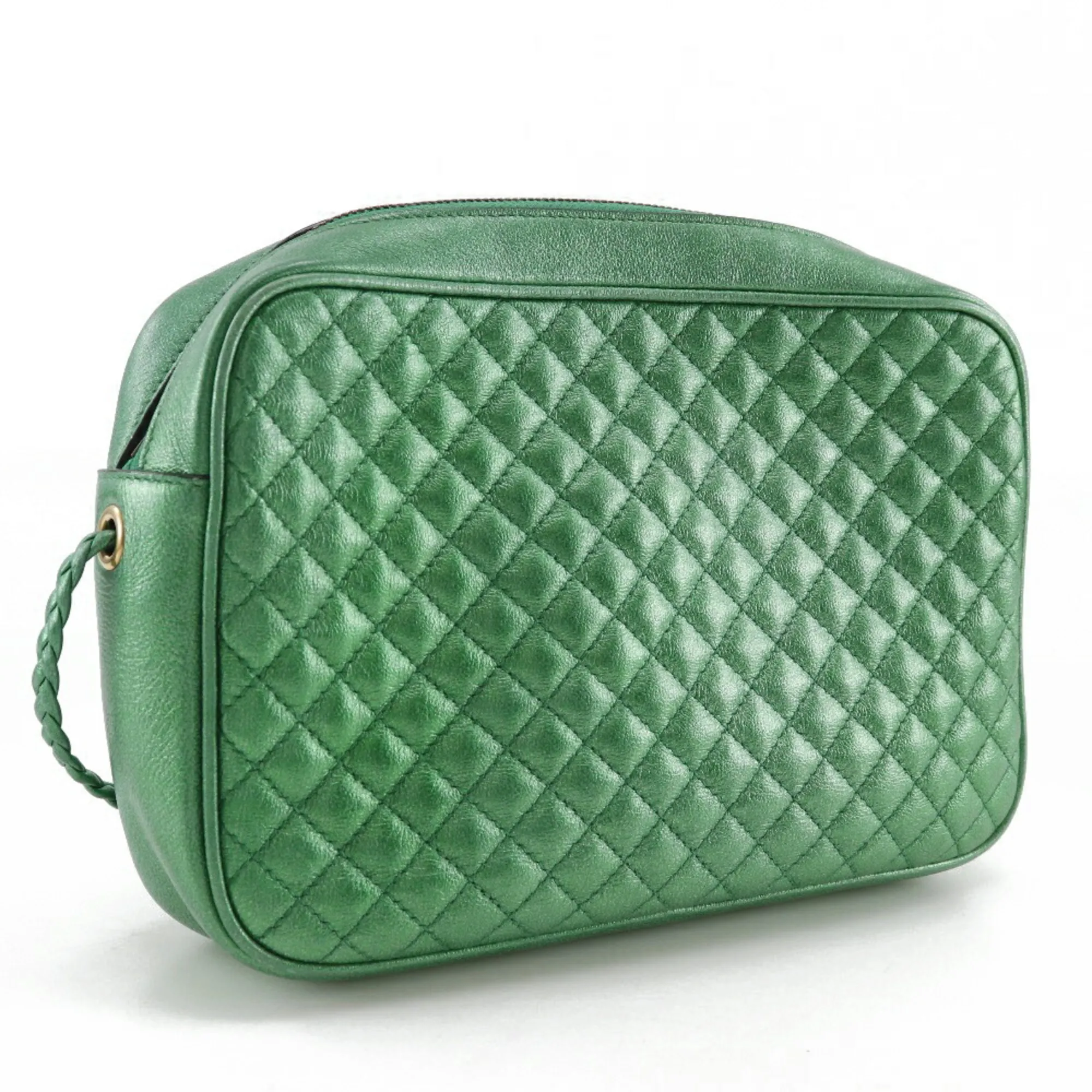 GUCCI Green Leather Horsebit Shoulder Bag