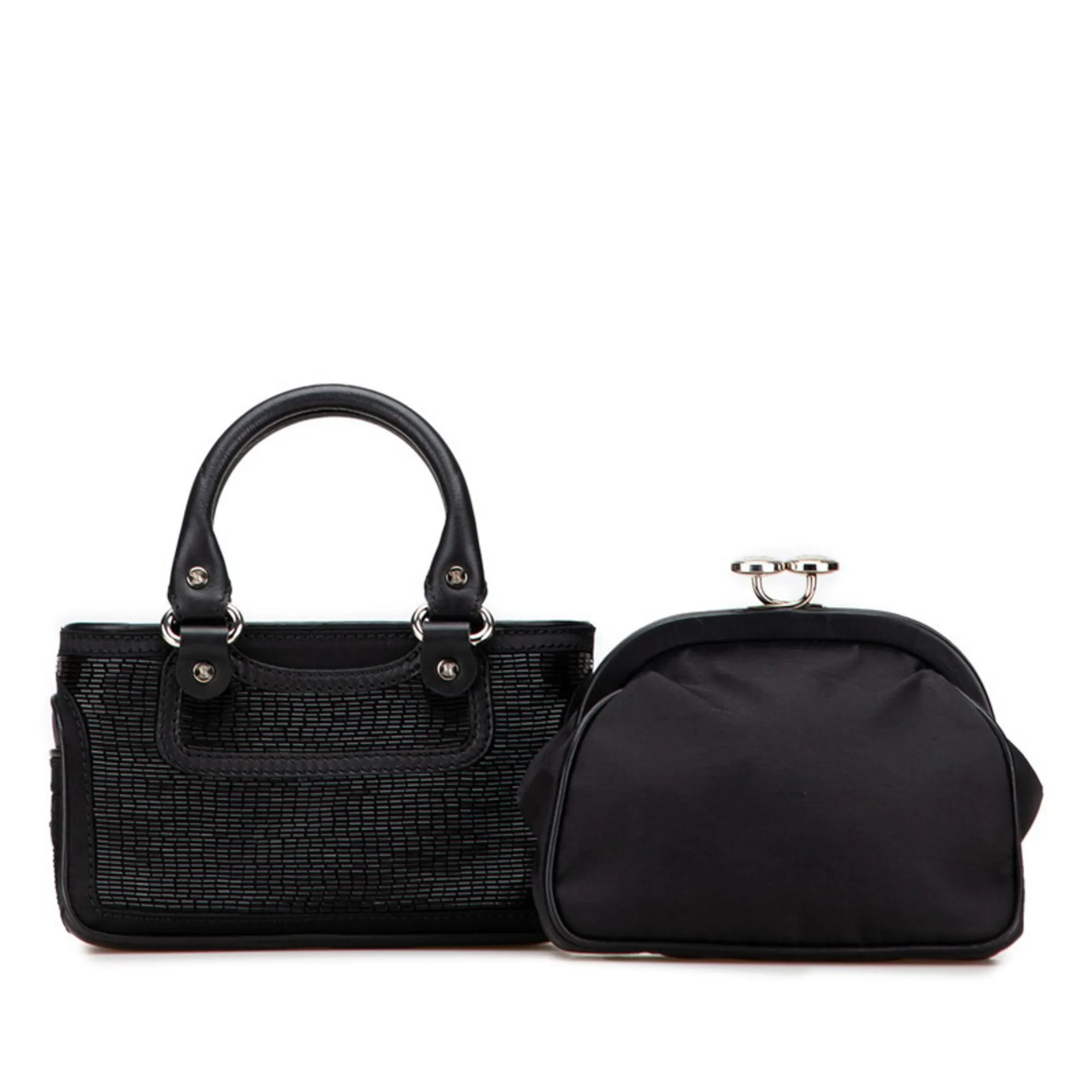 CELINE Black Leather Pouch