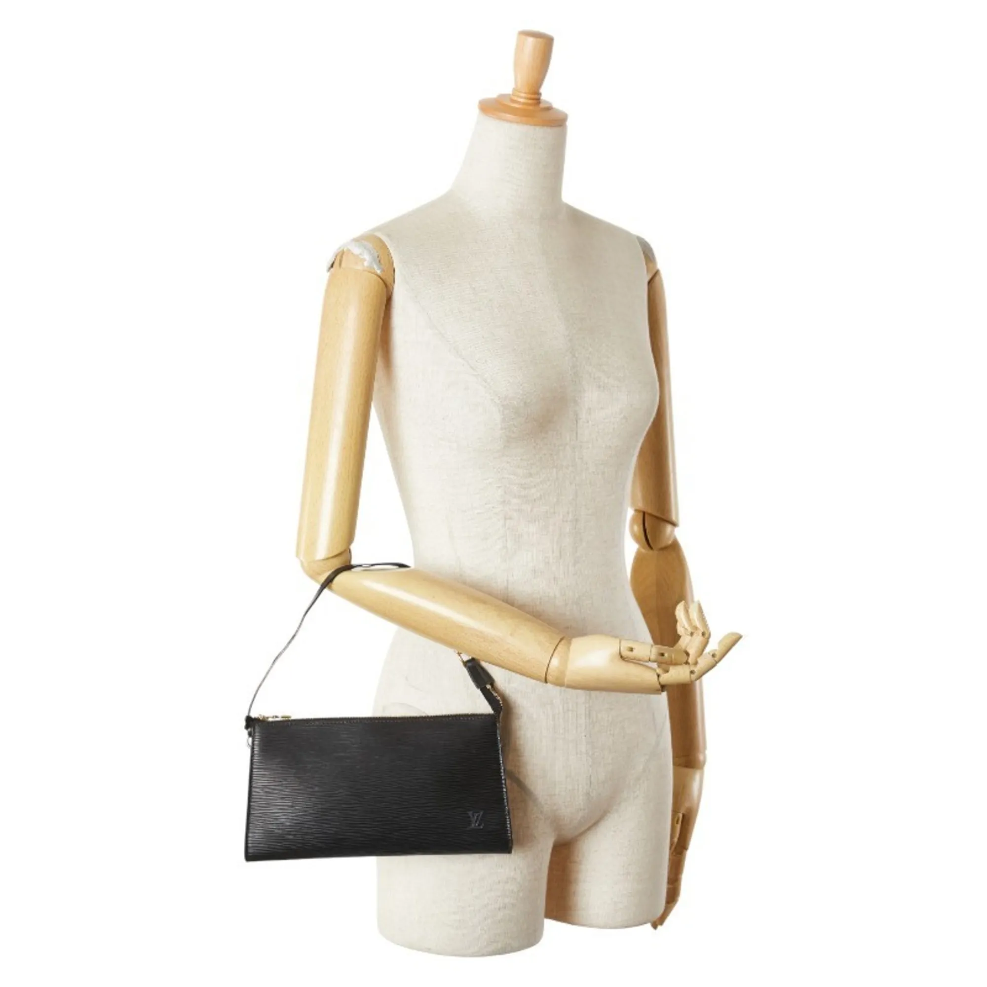 LOUIS VUITTON Black Leather Mini Bag