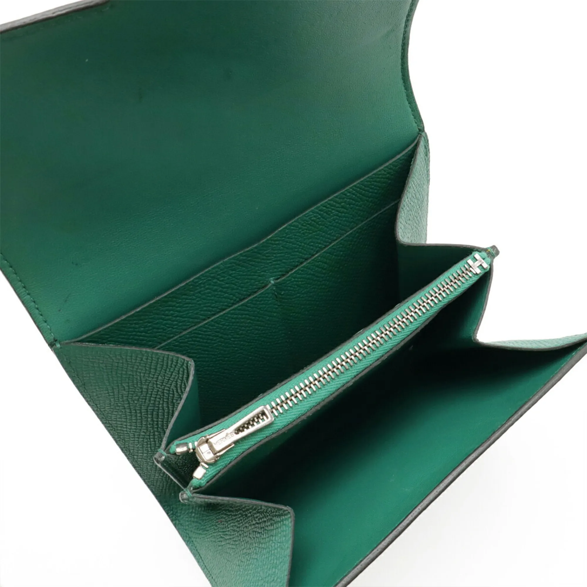 HERMES Green Leather Wallet