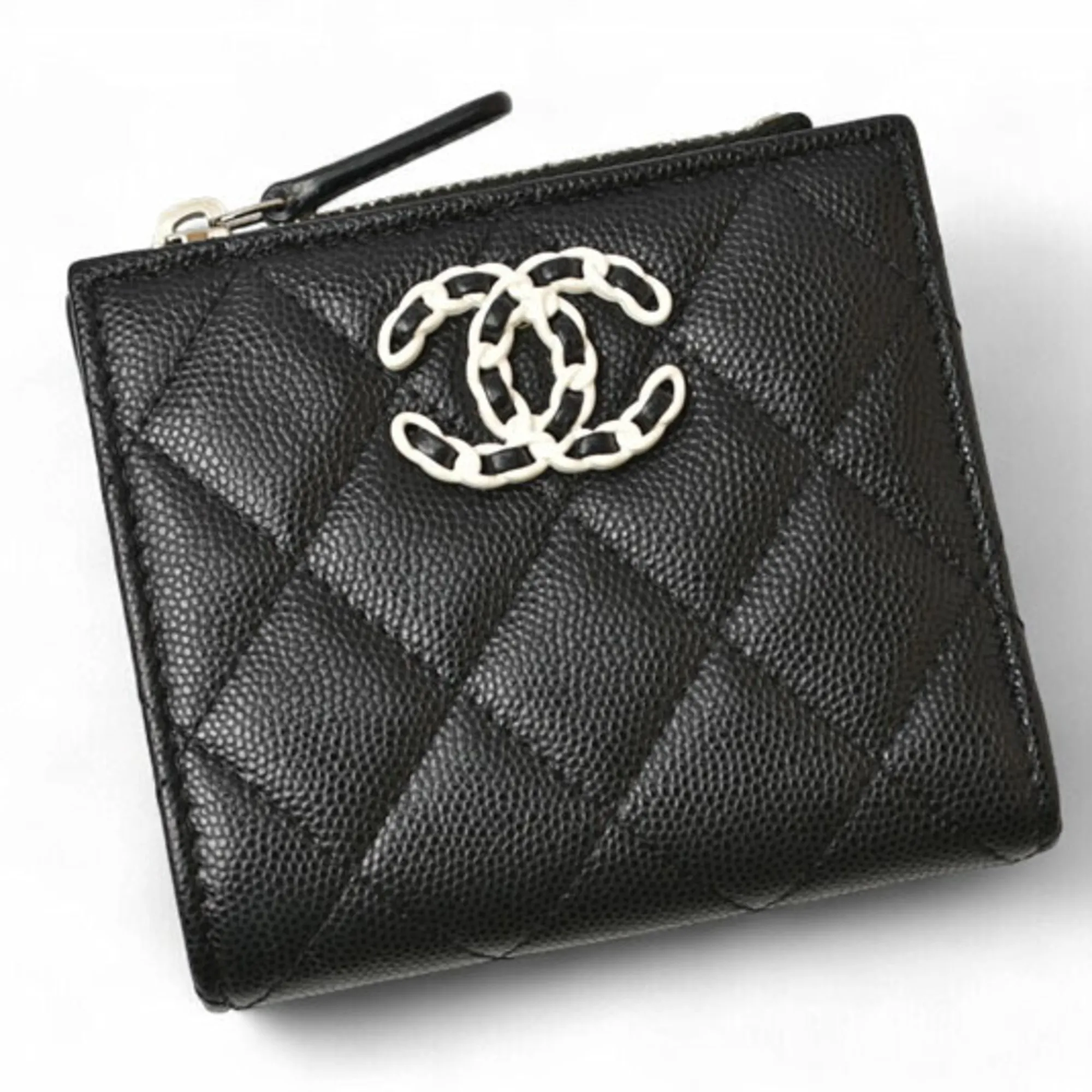 CHANEL Black Caviar Leather Wallet