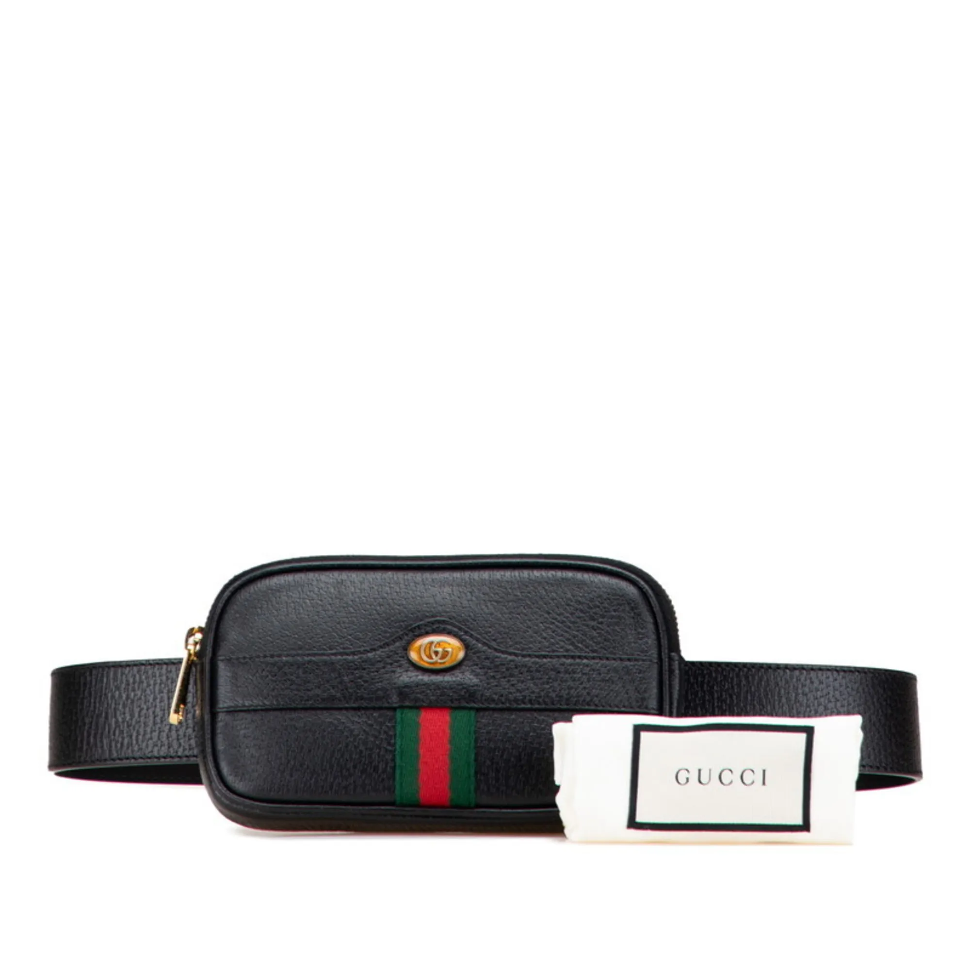GUCCI Black Leather Fanny Pack
