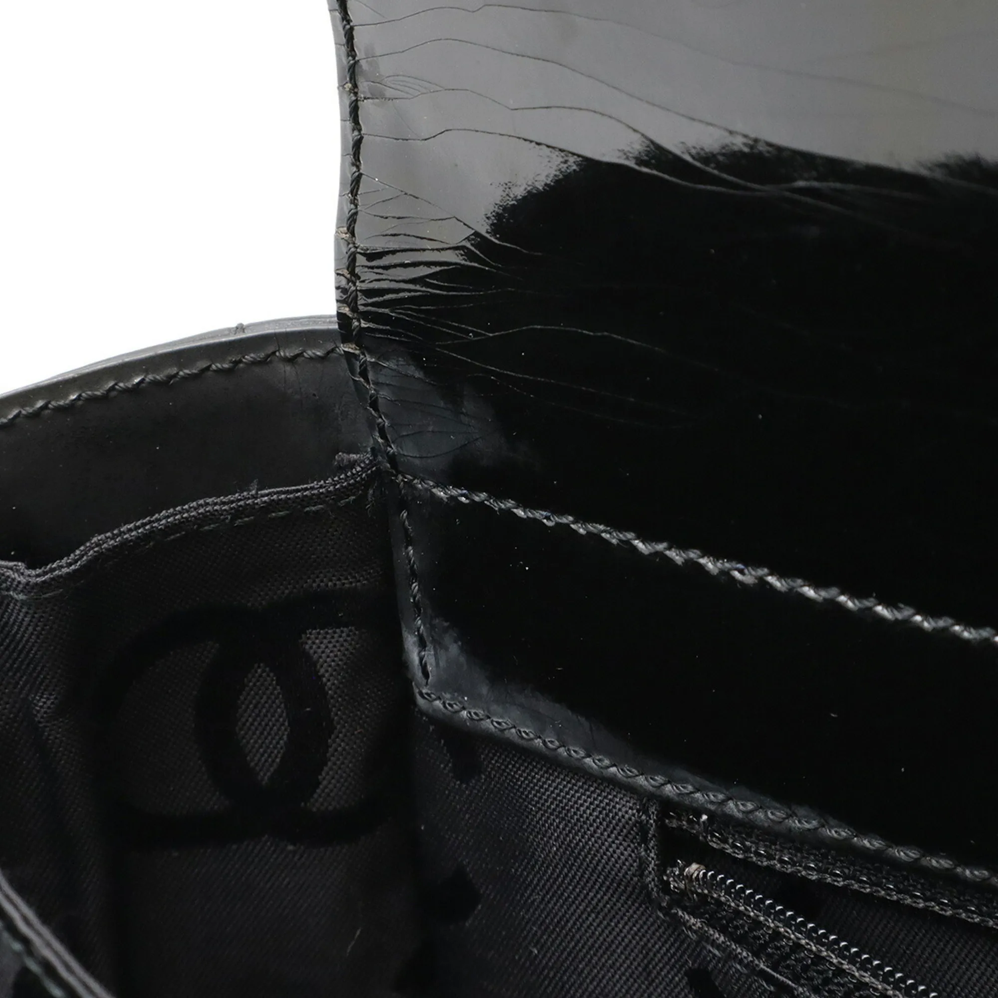 CHANEL Black Leather Logo Shoulder Bag