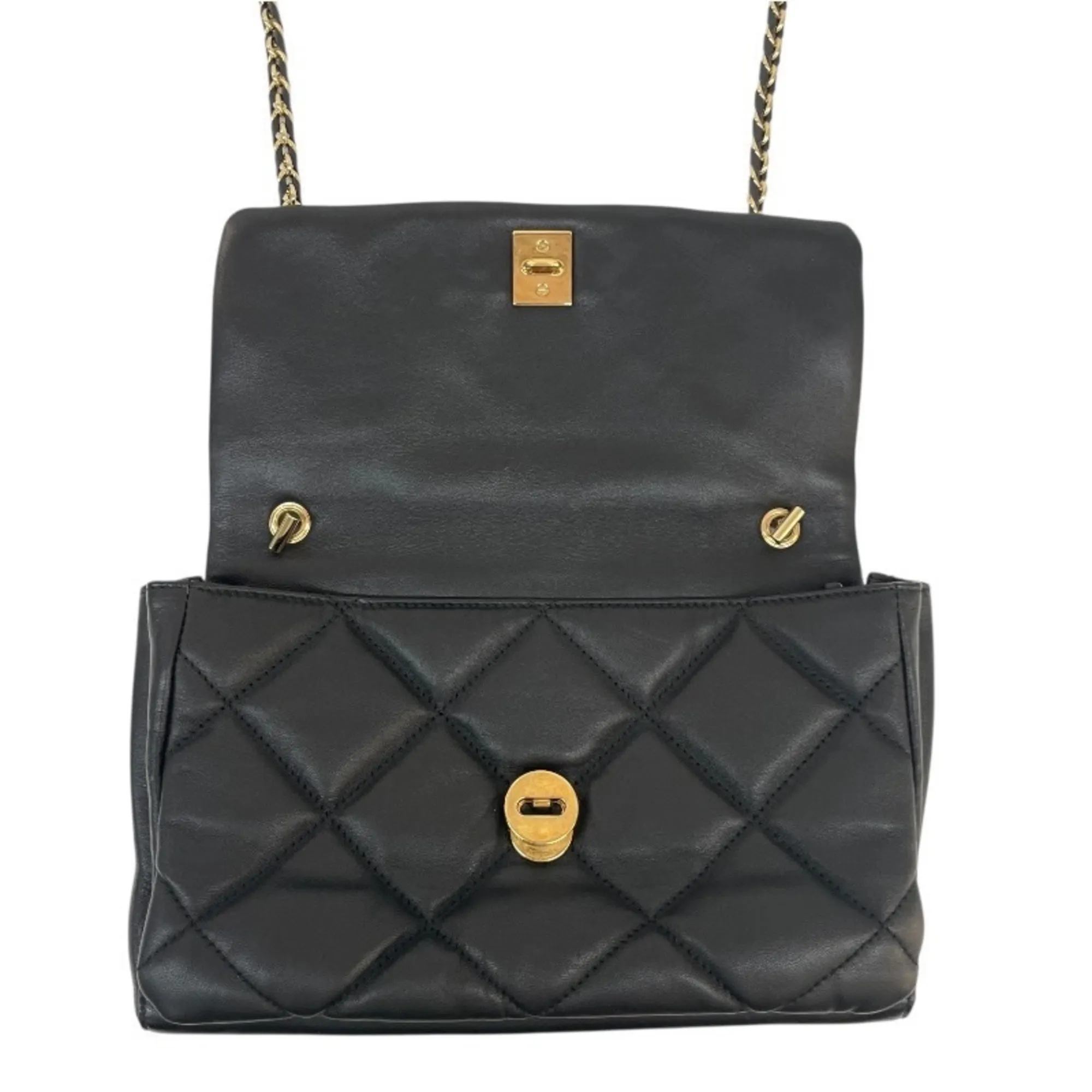 SALVATORE FERRAGAMO Black Leather Shoulder Bag